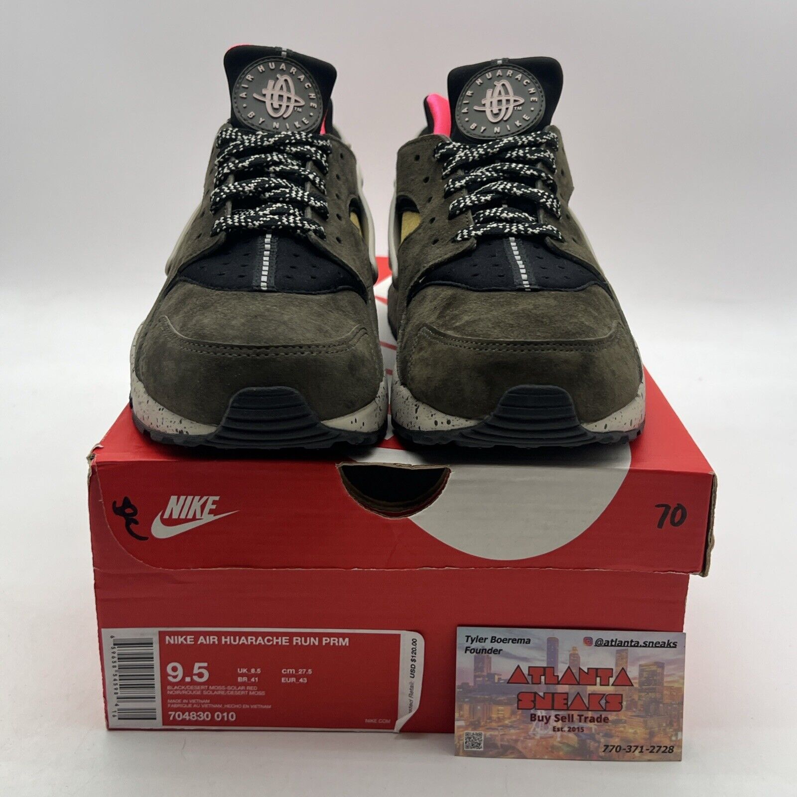 Size 9.5 - Nike Air Huarache Premium Desert Moss (704830-010)