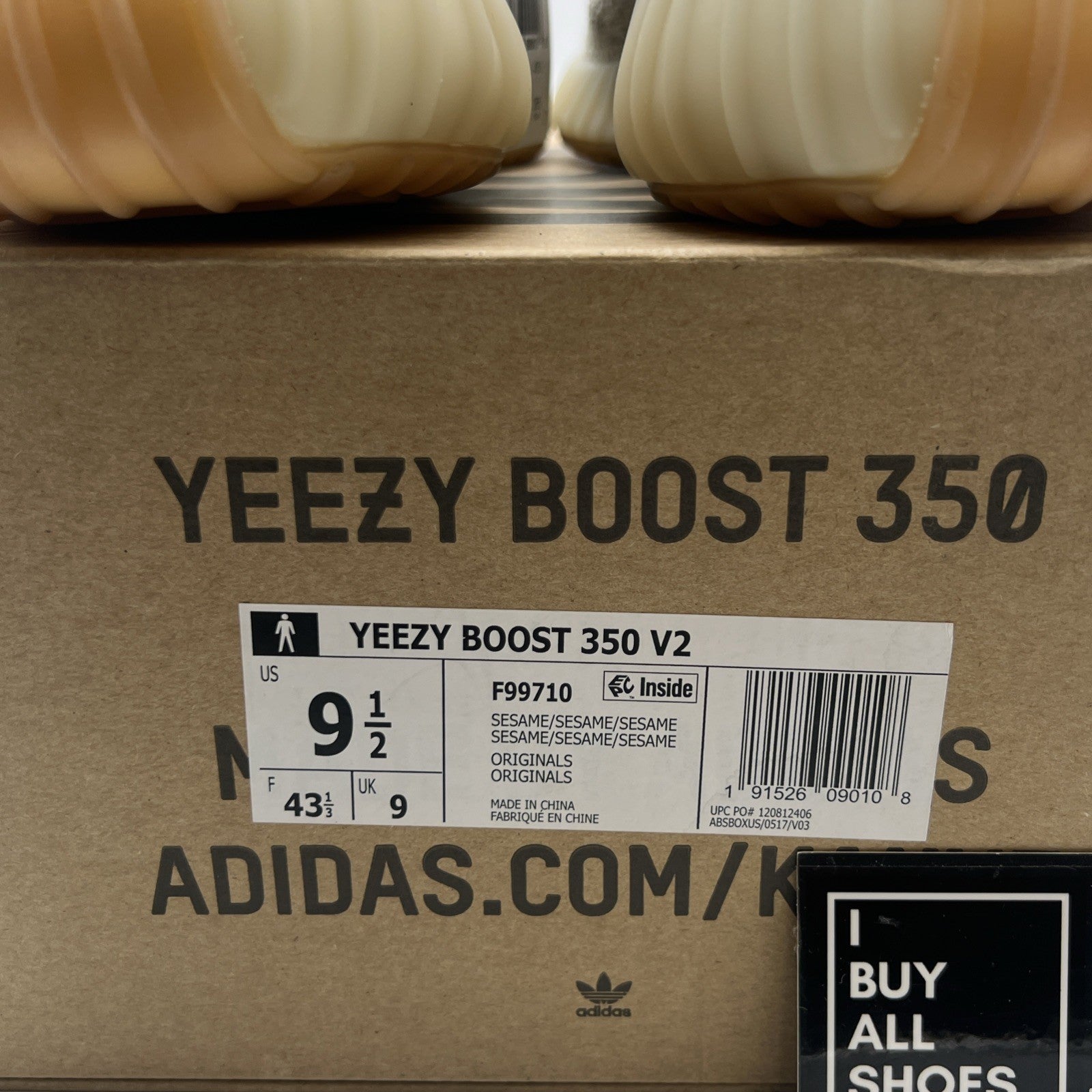 Size 9.5 - adidas Yeezy Boost 350 V2 Low Sesame (F99710)