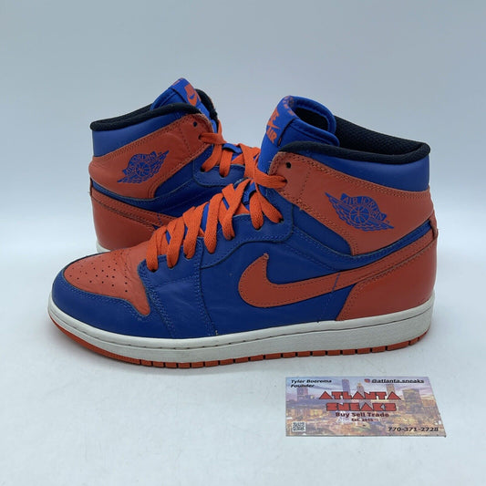 Size 8 - Air Jordan 1 Retro OG High Knicks Orange Blue Leather (555088-407)