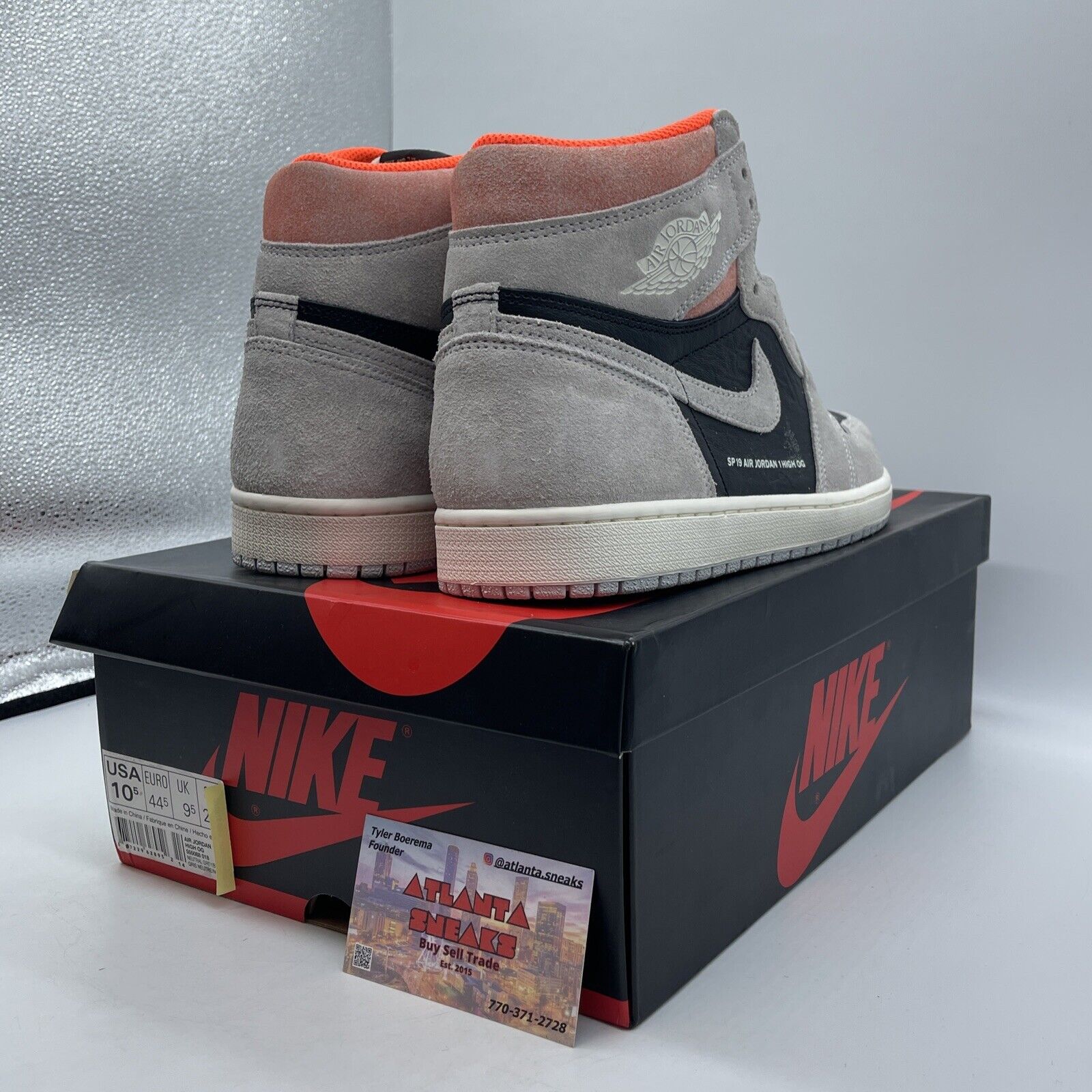 Size 10.5 - Air Jordan 1 Retro OG High Neutral Grey Black Suede (555088-018)