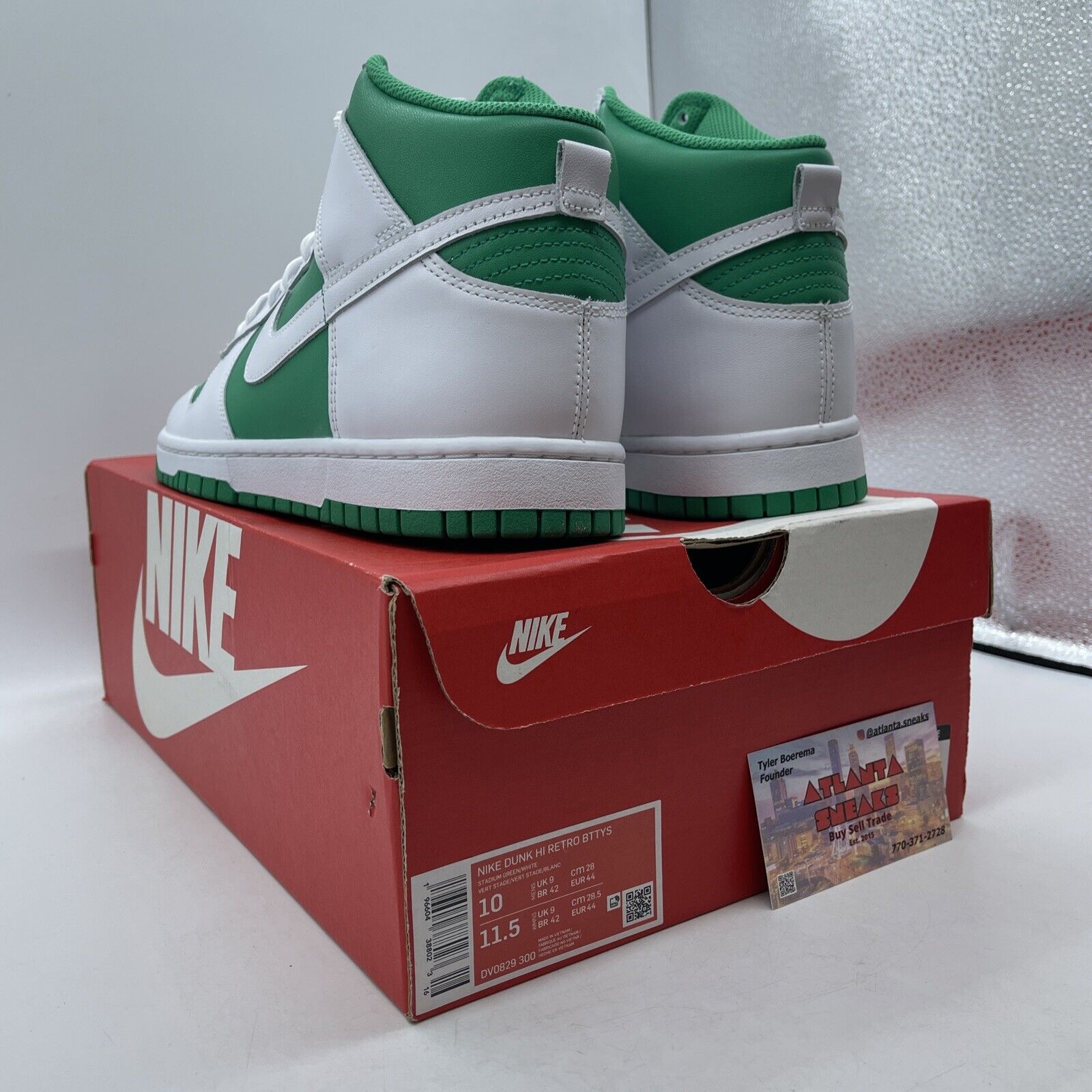 Size 10 - Nike Dunk High White Stadium Green Leather (DV0829-300)