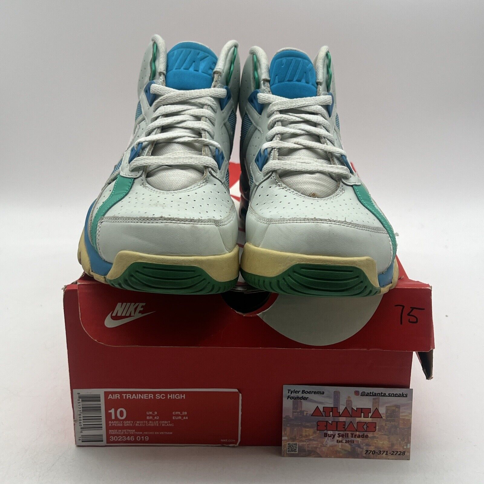 Size 10 - Nike Air Trainer SC High Barely Grey Blue Orbit (302346-019)