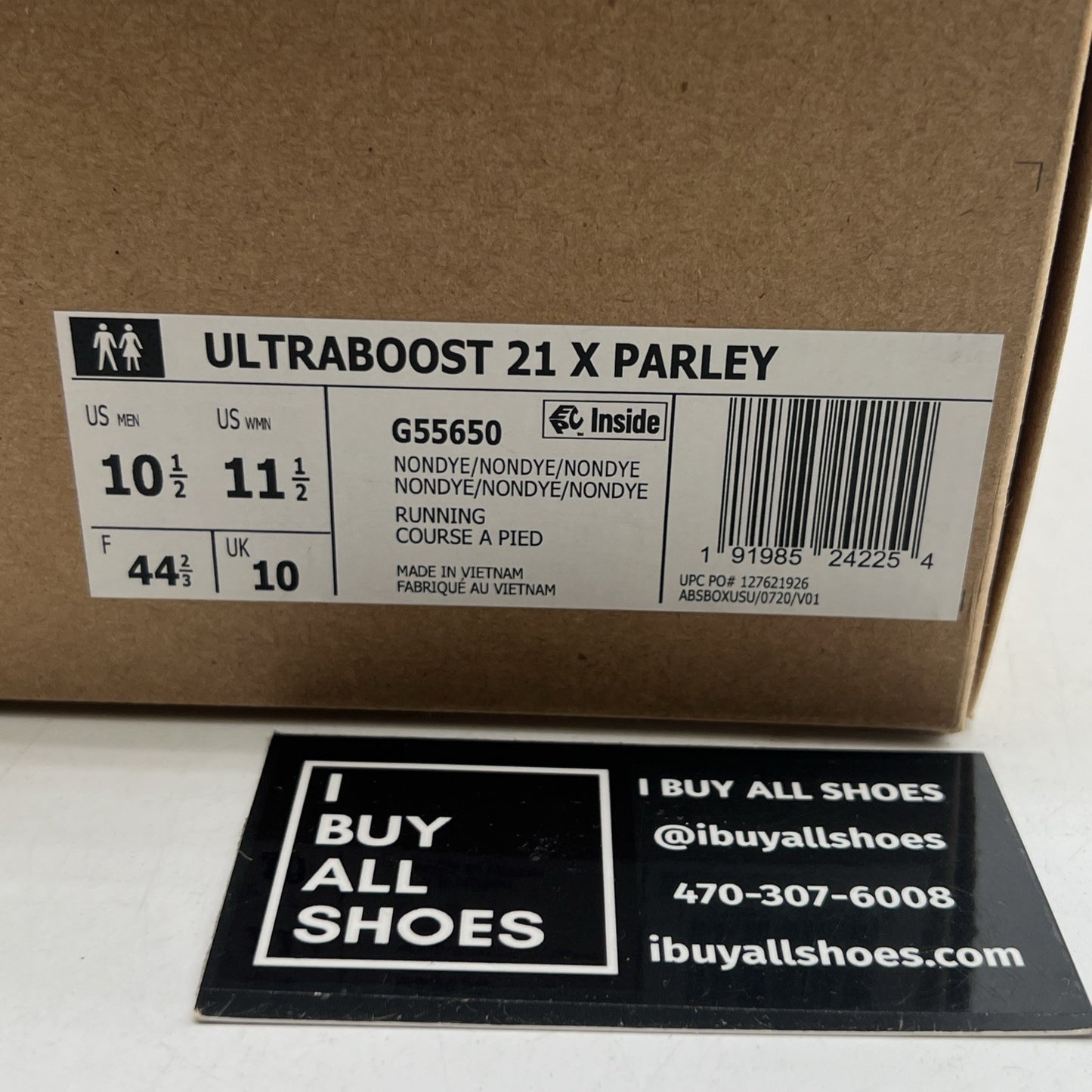Size 10.5 - adidas Parley x UltraBoost 21 Non Dyed Black (G55650)