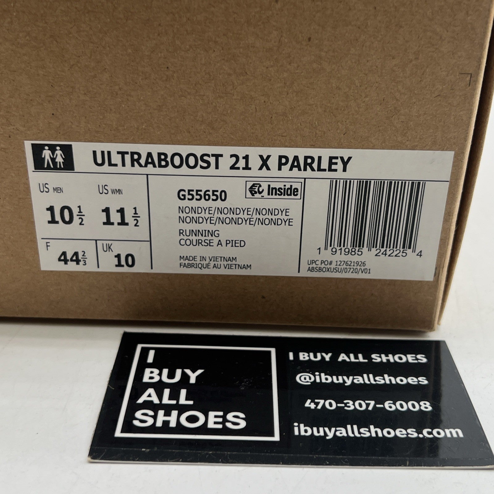 Size 10.5 - adidas Parley x UltraBoost 21 Non Dyed Black (G55650)