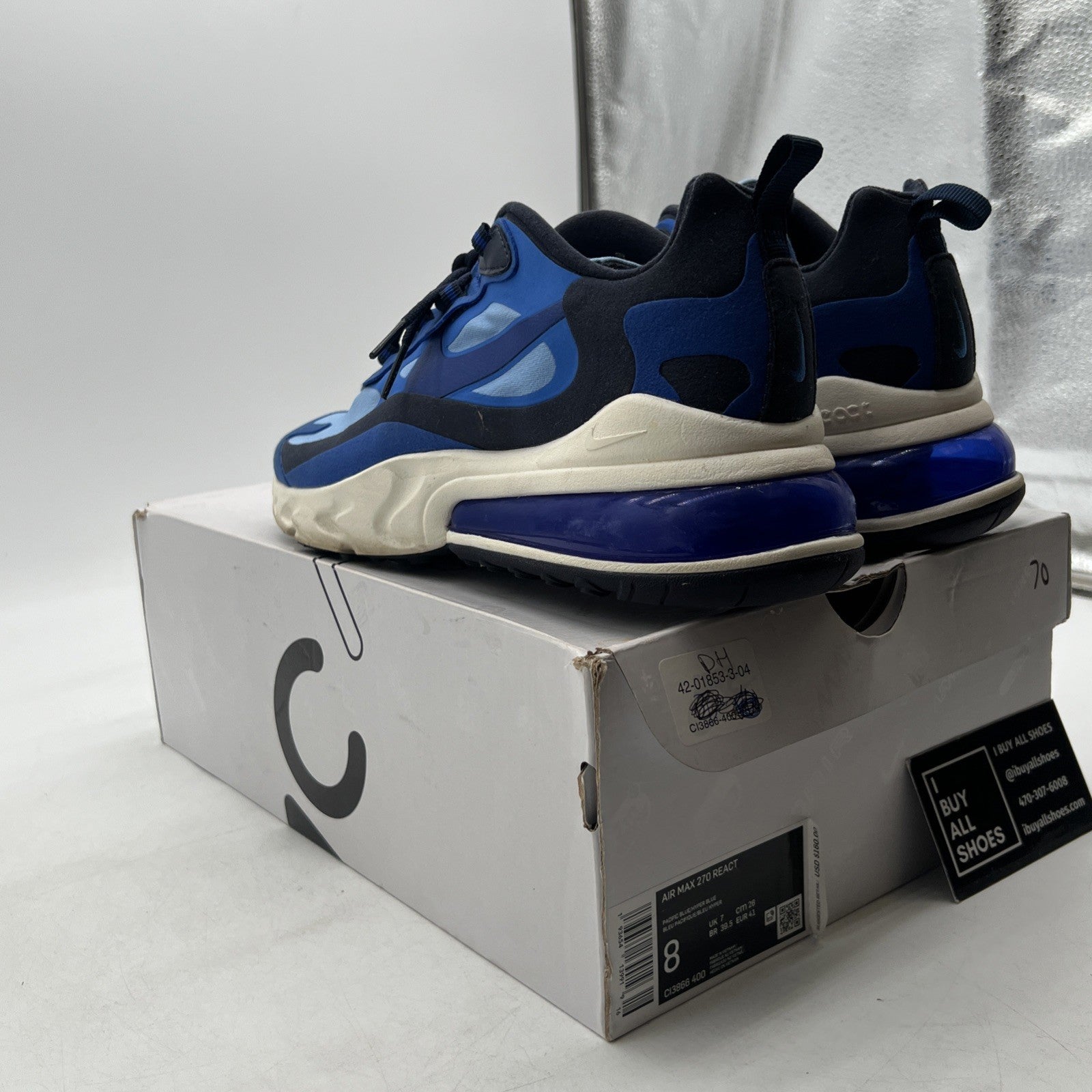 Size 8 - Nike Air Max 270 React Pacific Blue (CL3866-400)