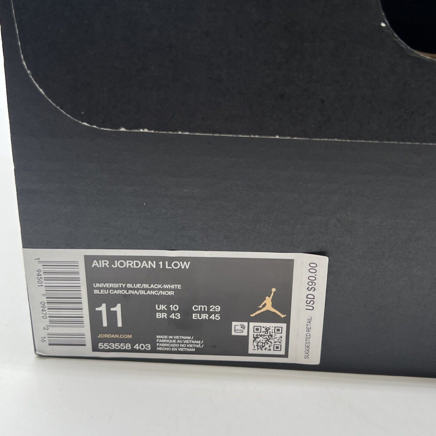 Size 11 - Air Jordan 1 Low University Blue Black (553558-403)