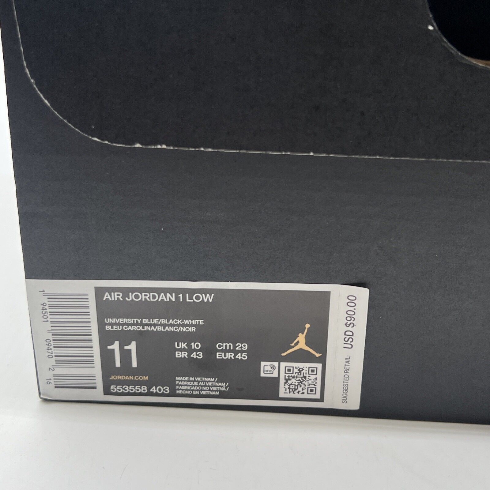Size 11 - Air Jordan 1 Low University Blue Black (553558-403)