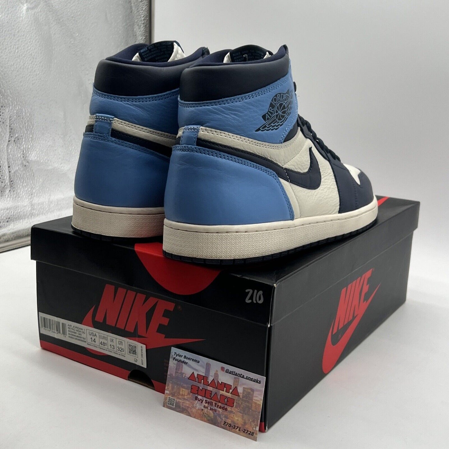 Size 14 - Jordan 1 Retro OG High Obsidian UNC 2019 (555088-140)