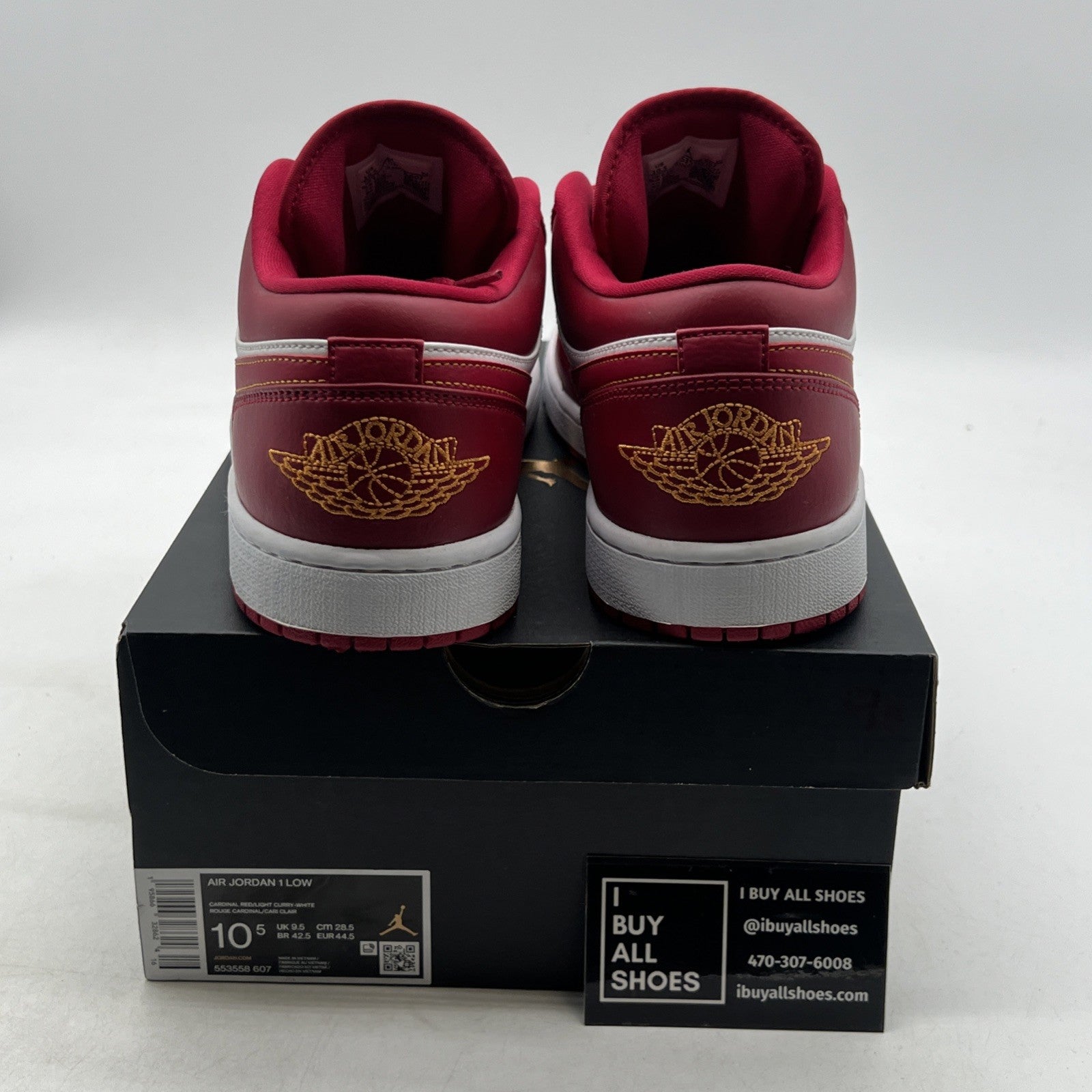 Size 10.5 - Air Jordan 1 Low Cardinal Red 2022 (553558-607)