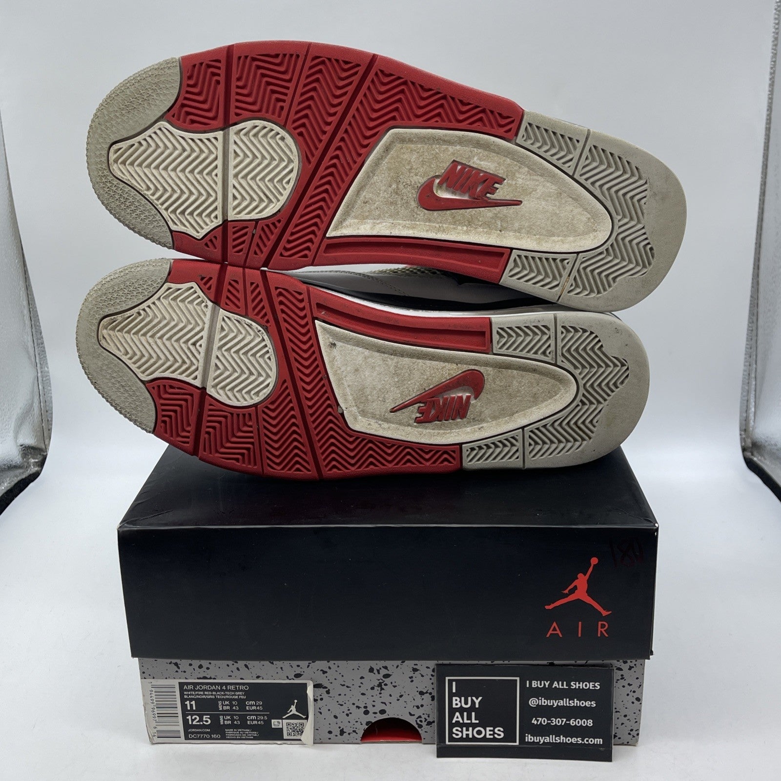 Size 11 - Jordan 4 Retro OG Mid Fire Red White Black Leather (DC7770-160)