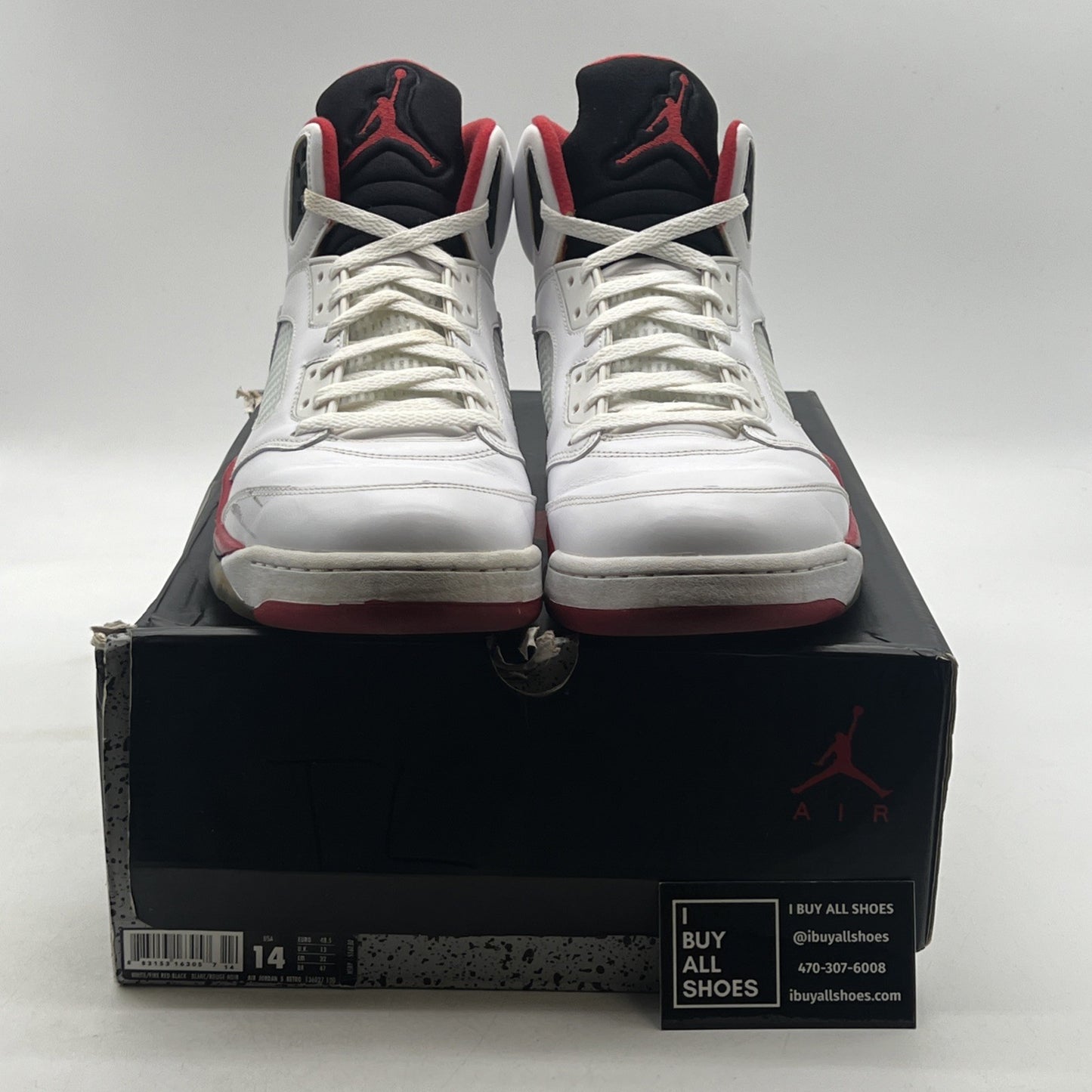 Size 14 - Air Jordan 5 Retro 2013 Fire Red (136027-120)