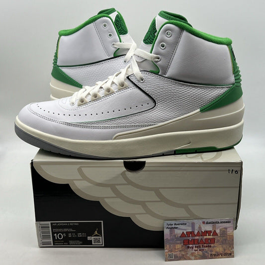 Size 10.5 - Jordan 2 Retro Lucky Green White Grey Leather (DR8884-103)