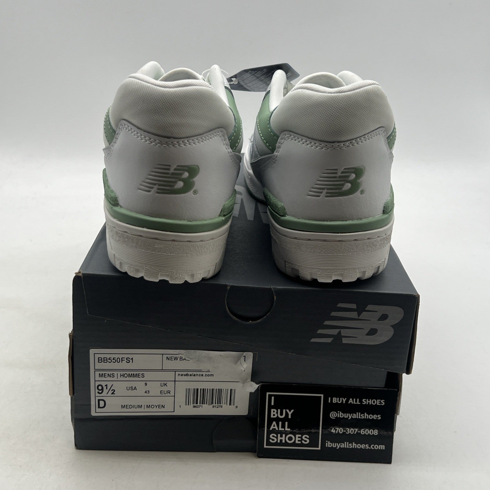 Size 9.5 - New Balance 550 White Mint Green (BB550FS1)