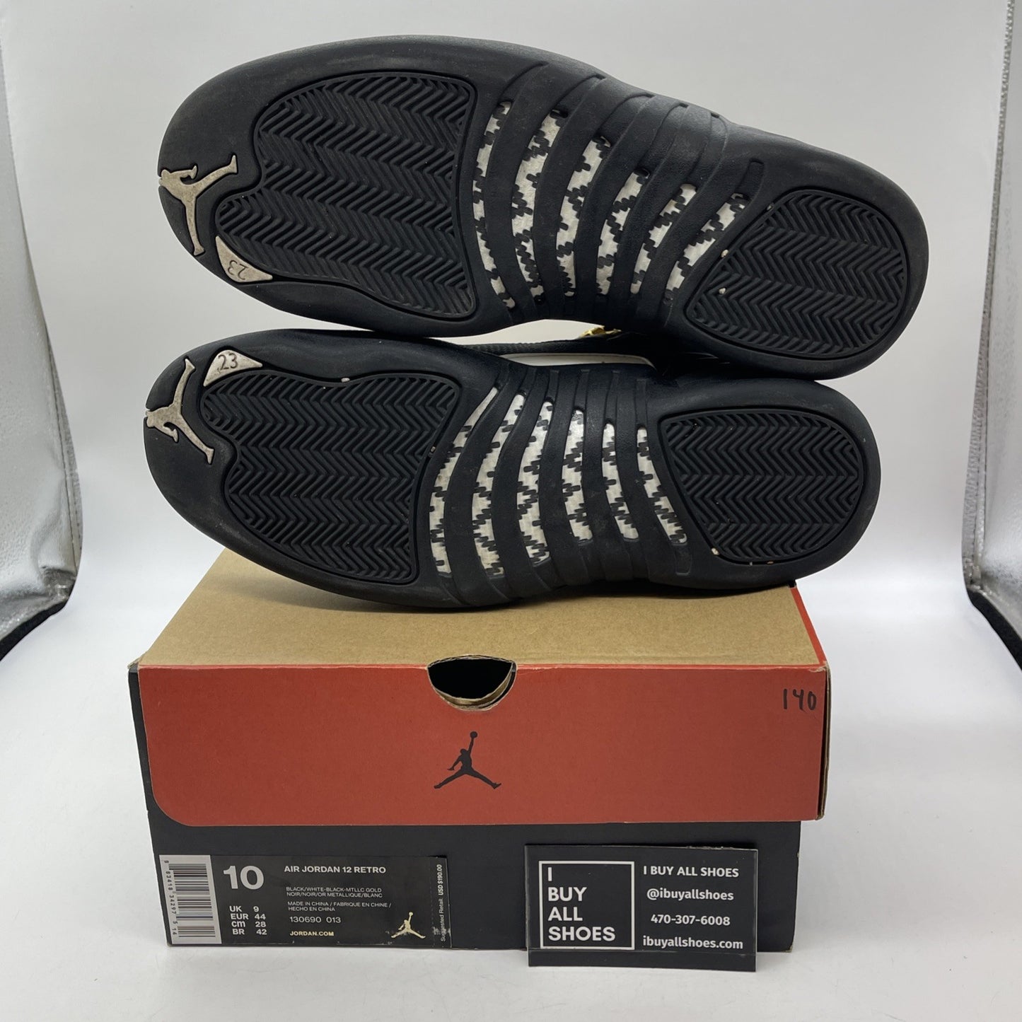 Size 10 - Air Jordan 12 Retro The Master Black White Suede Leather (130690-013)