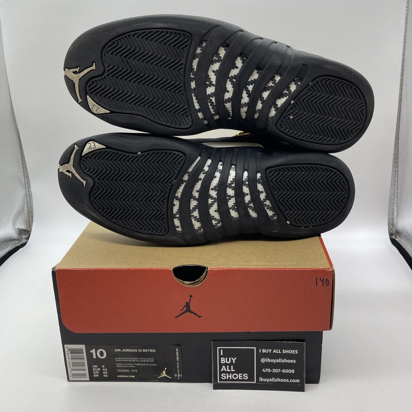Size 10 - Air Jordan 12 Retro The Master Black White Suede Leather (130690-013)