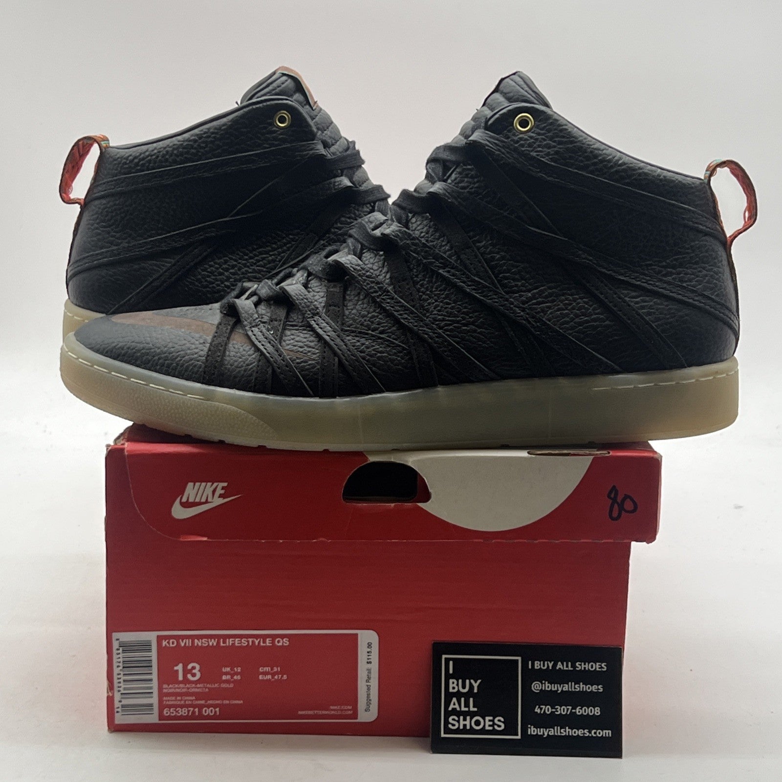Size 13 - Nike KD 7 Lifestyle Black (653871-001)