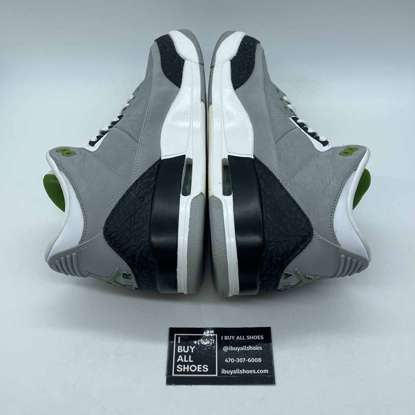 Size 10.5 - Air Jordan 3 Retro Chlorophyll Grey White Leather Suede (136064-006)
