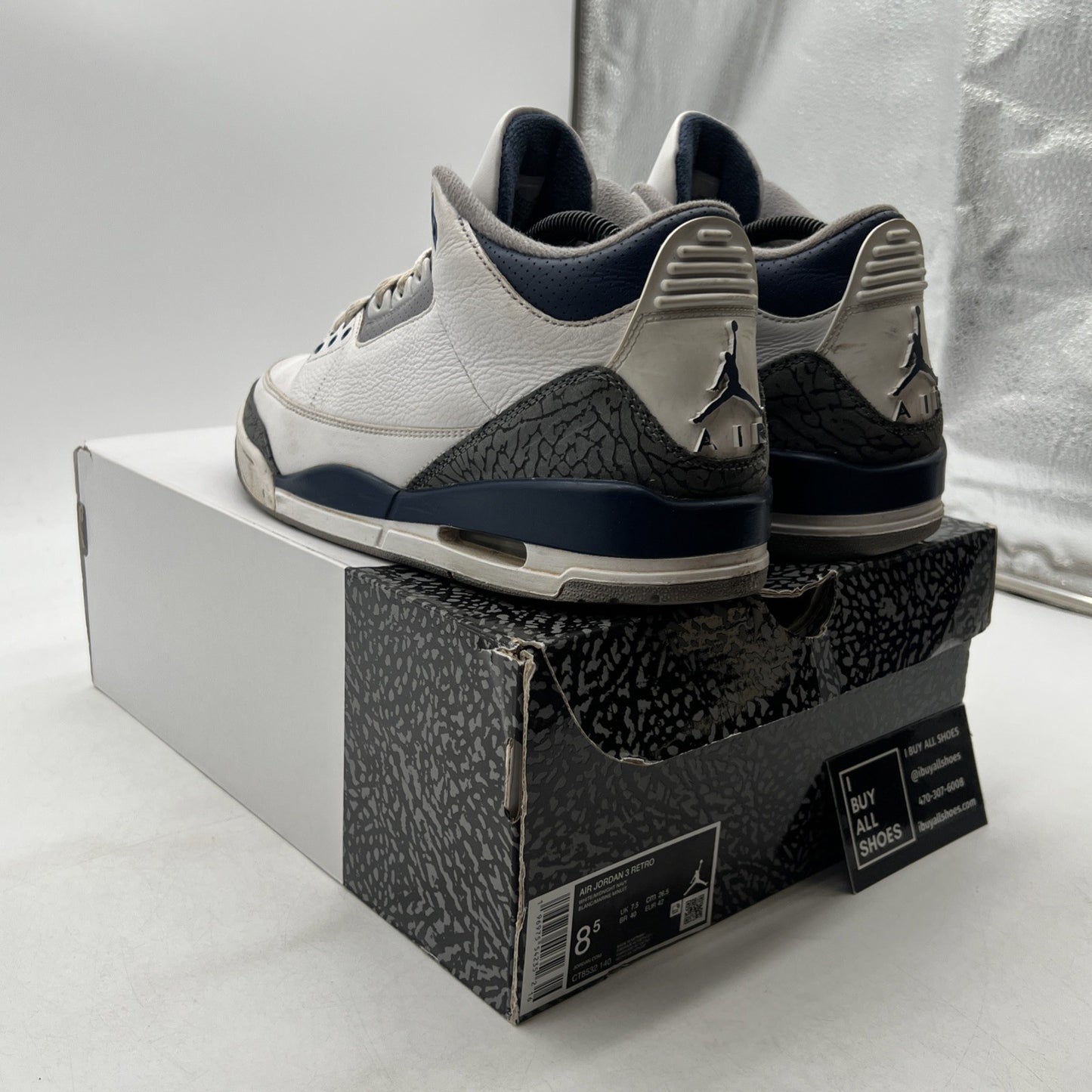 Size 8.5 - Air Jordan 3 Retro Midnight Navy (CT8532-140)