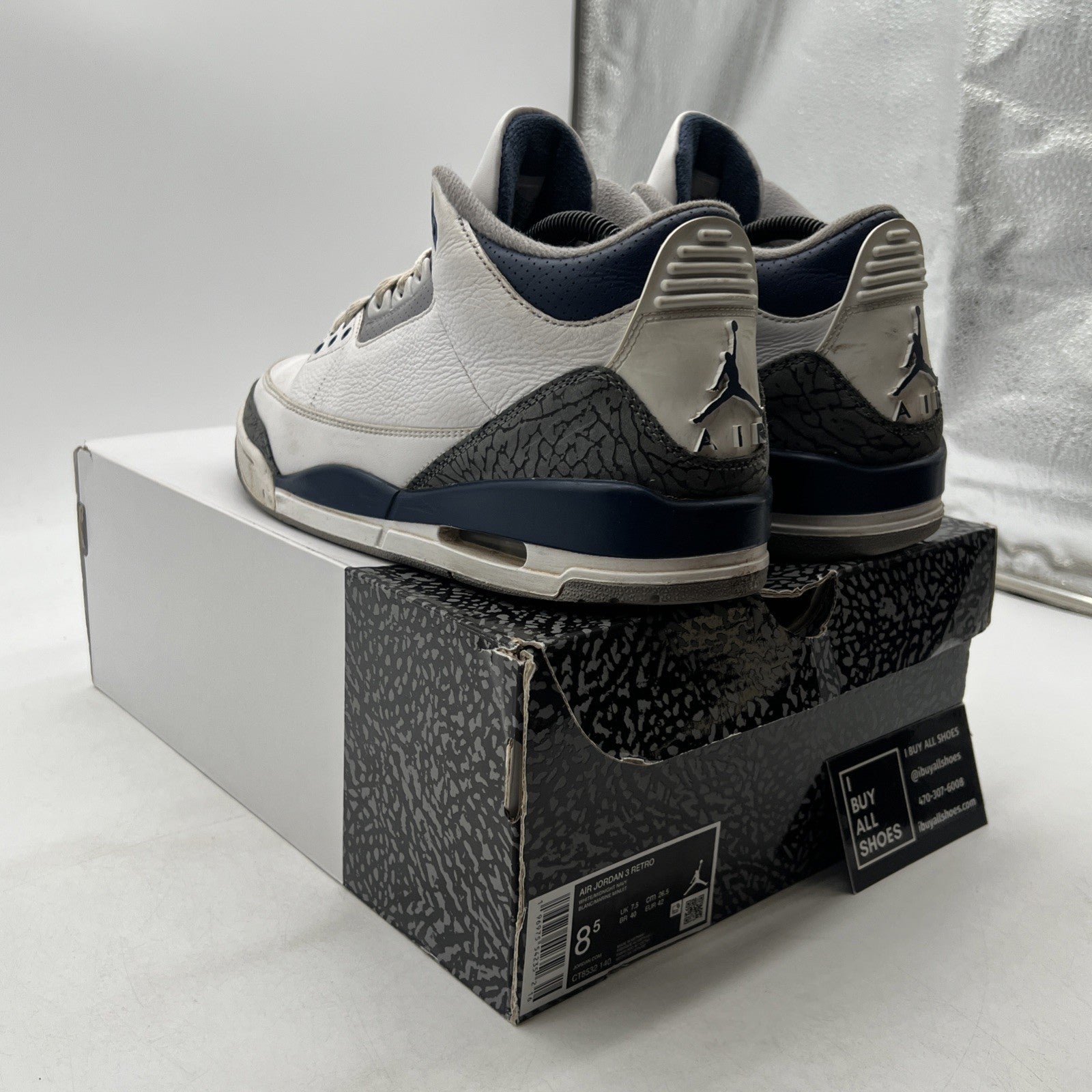 Size 8.5 - Air Jordan 3 Retro Midnight Navy (CT8532-140)