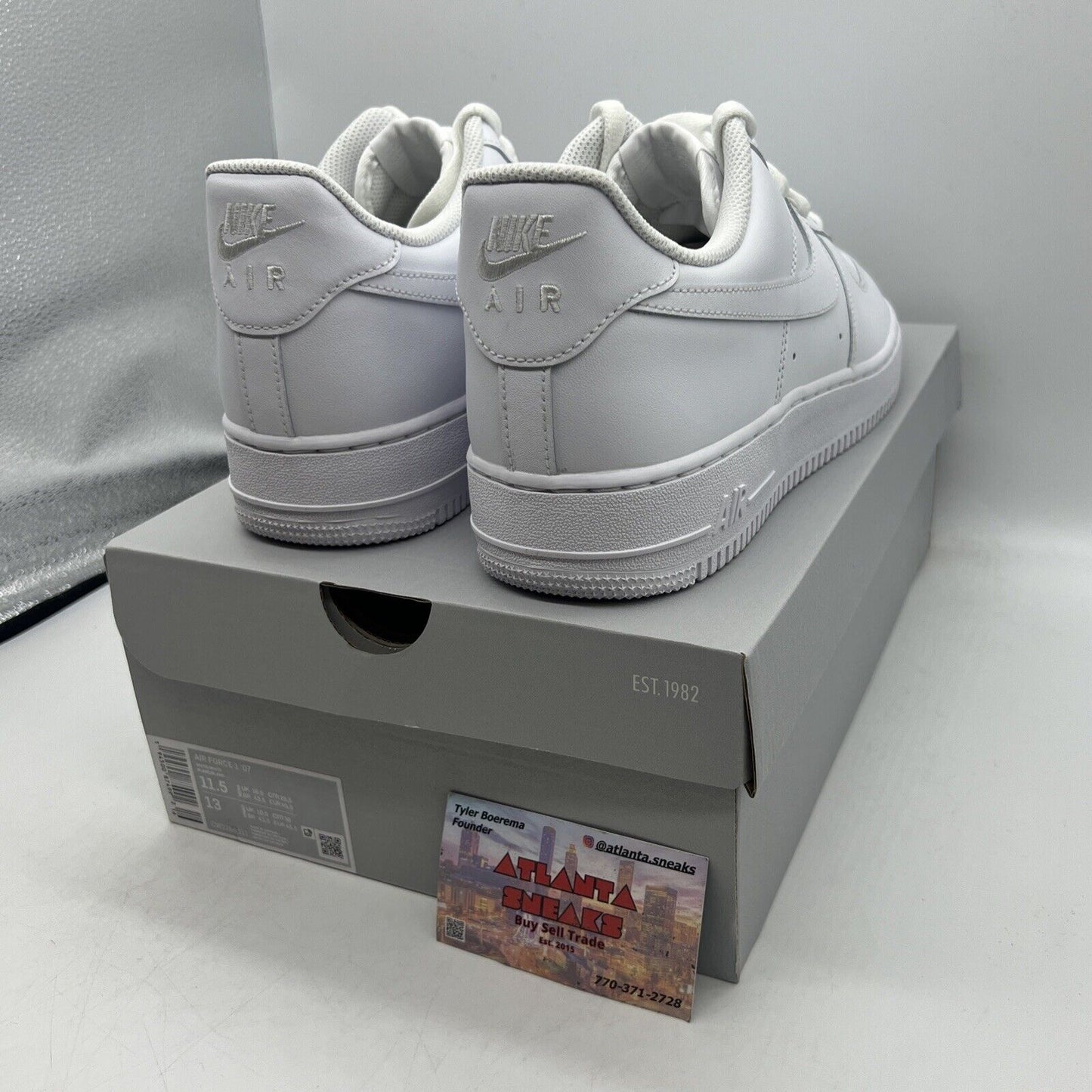 Size 11.5 - Nike Air Force 1 '07 Low Triple White Brand New Og All