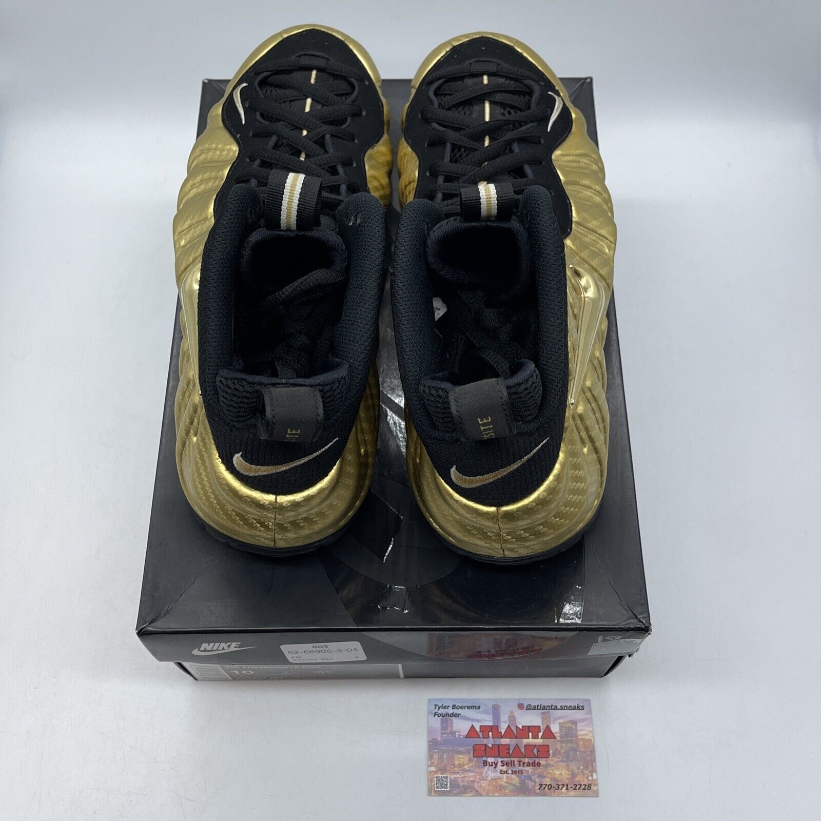 Size 10 - Nike Air Foamposite Pro Metallic Gold Black (624041-701)