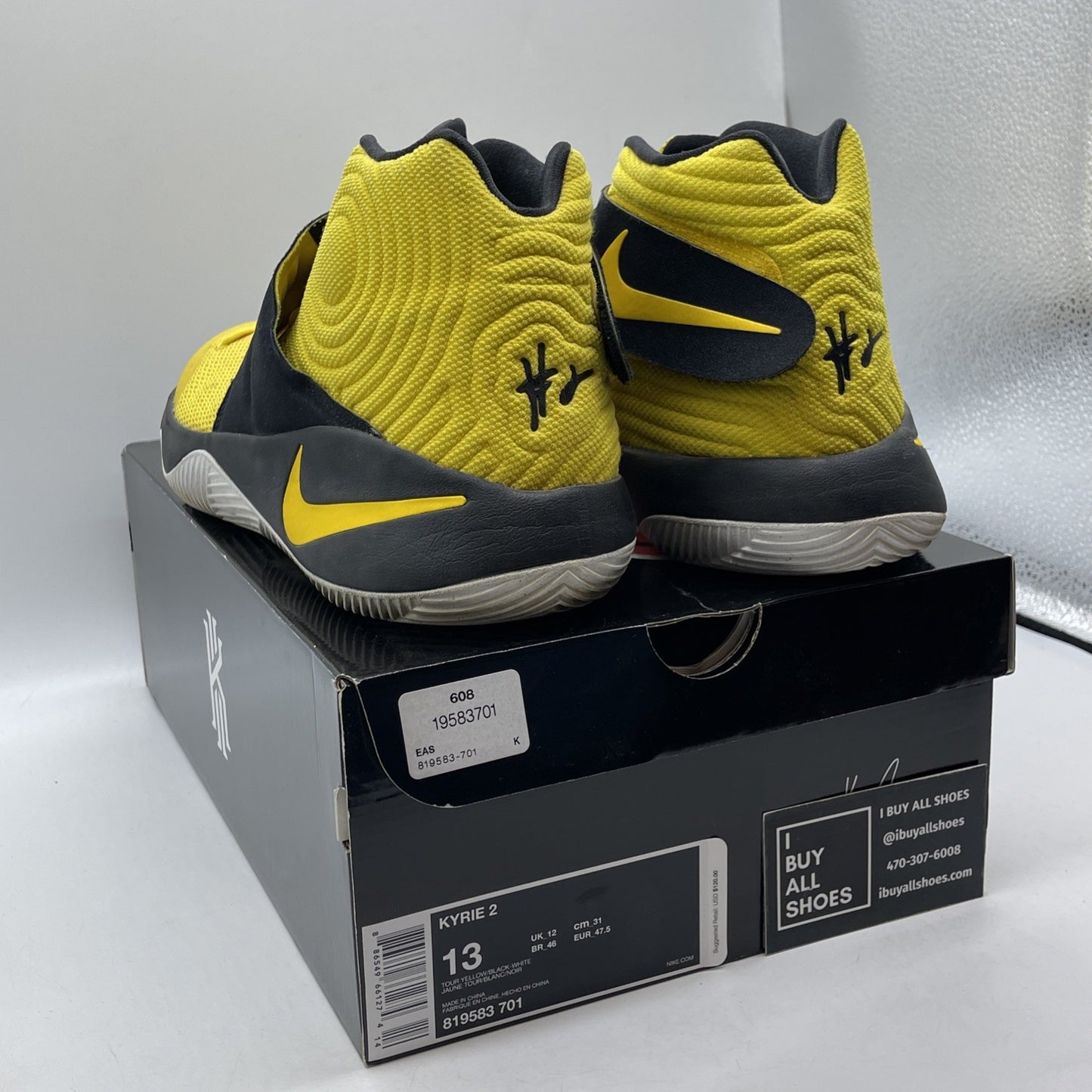 Size 13 - Nike Kyrie 2 Australia Yellow Black Suede (819583-701)