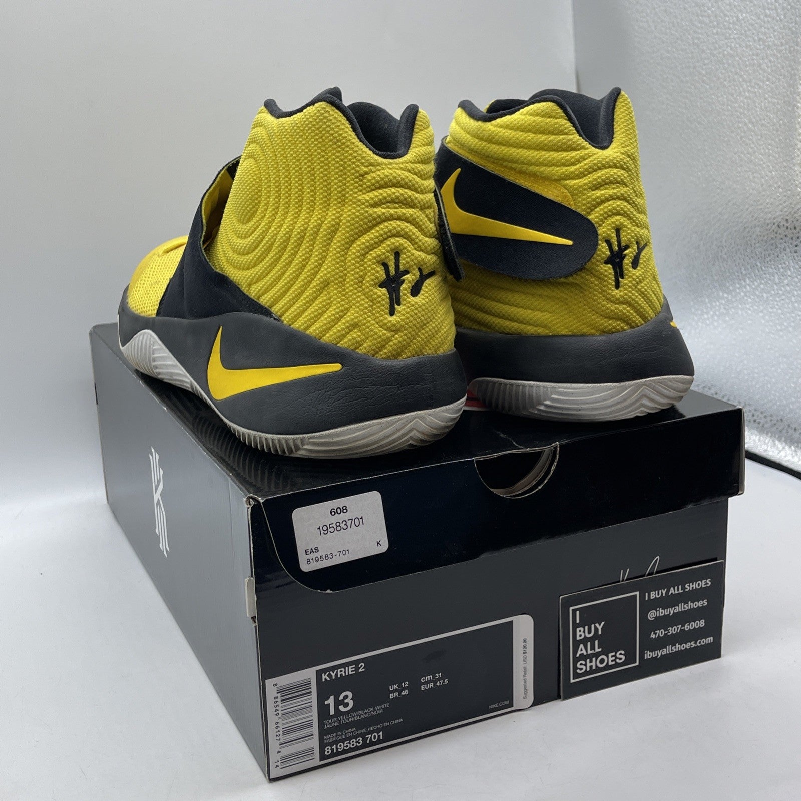 Size 13 - Nike Kyrie 2 Australia Yellow Black Suede (819583-701)