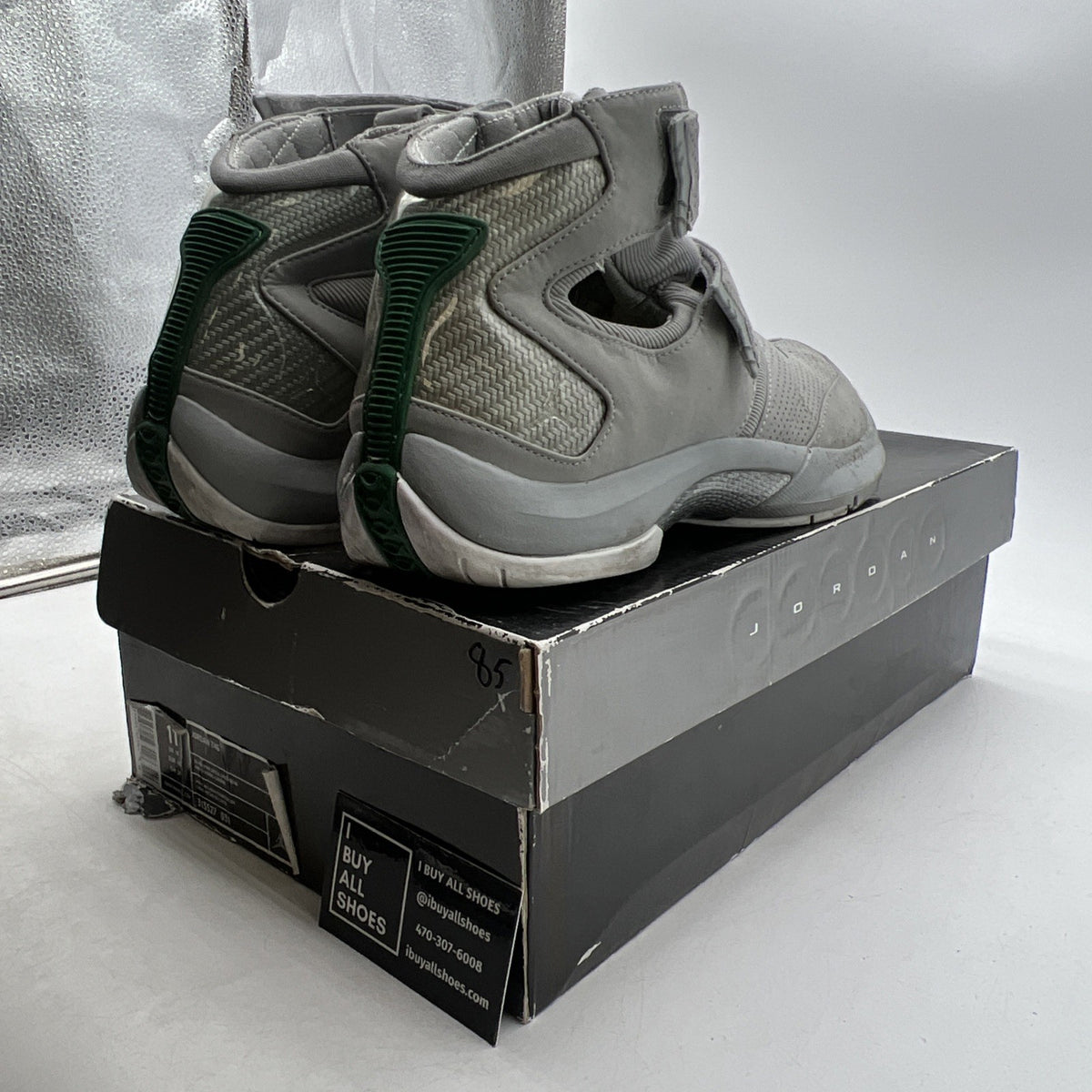 Size 11 - Air Jordan T4G Ray Allen PE Sonics Silver / Green Bean (313527-031)