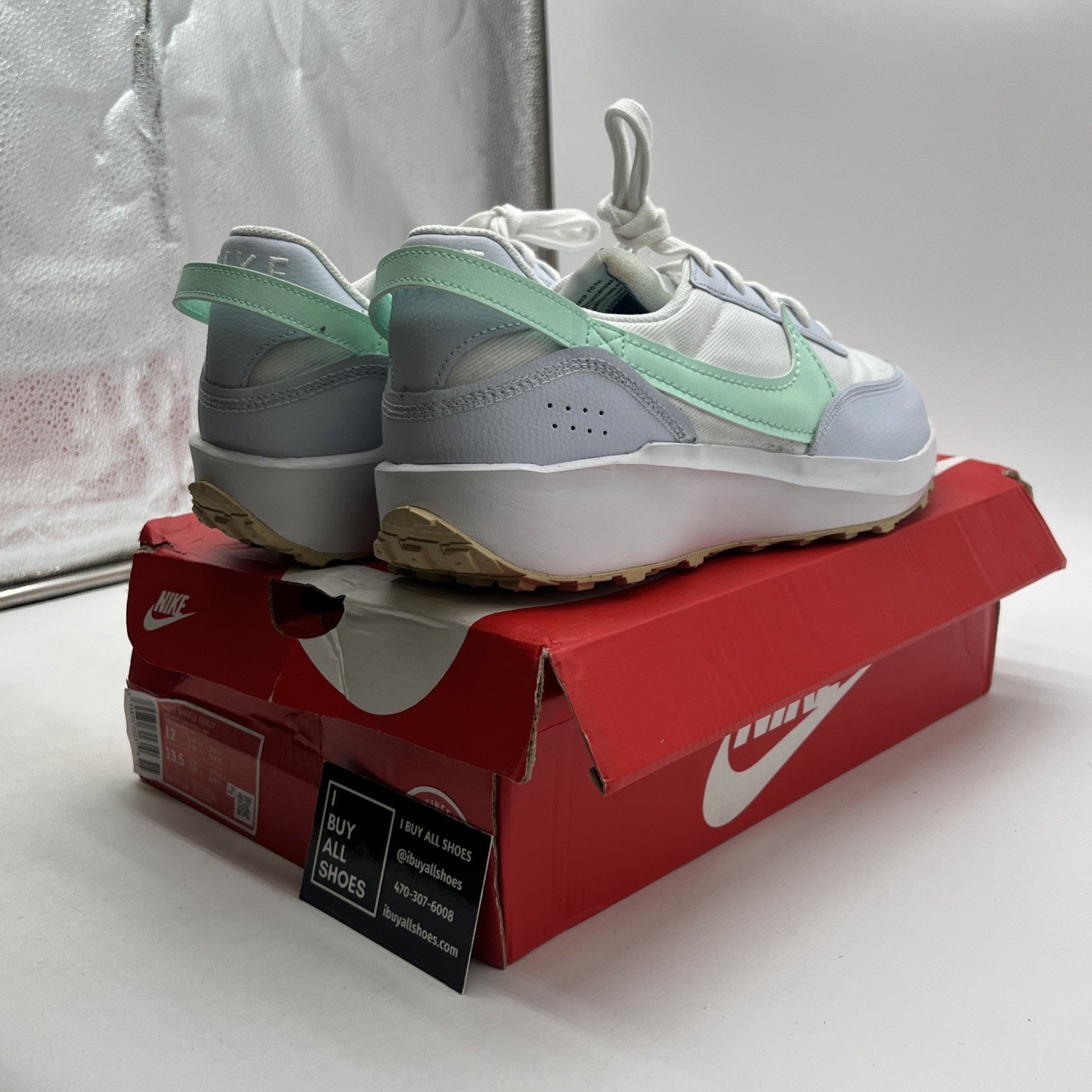 Size 12 - Nike Waffle Debut White Mint Foam Gum (DV0743-100)