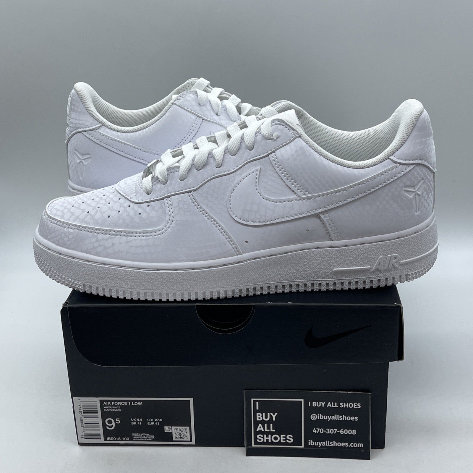 Size 9.5 - Nike Kobe Bryant x Air Force 1 Low Forever White (IB0018-100)