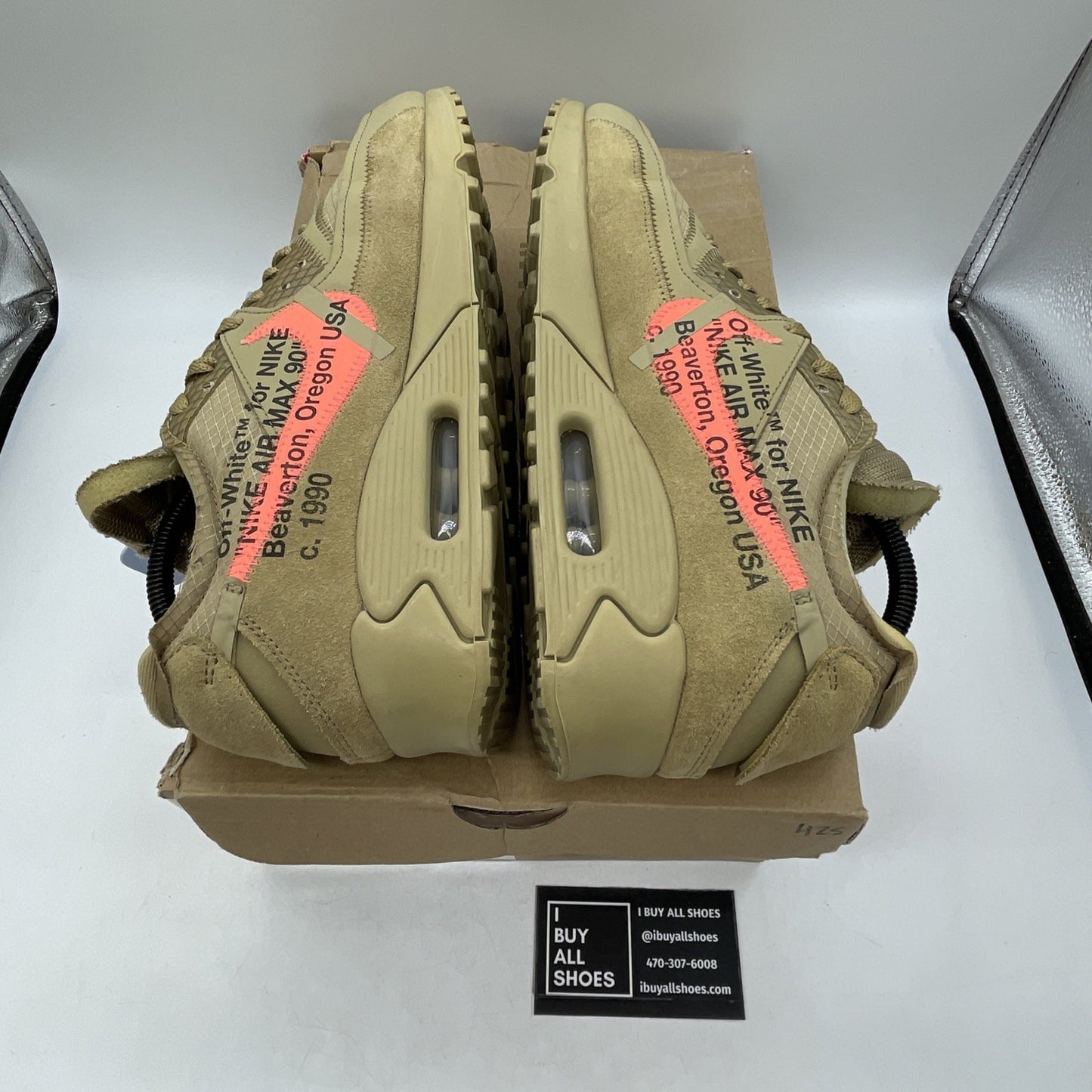 Size 9.5 - Nike Air Max 90 x OFF-WHITE Desert Ore 2019 (AA7293-200)