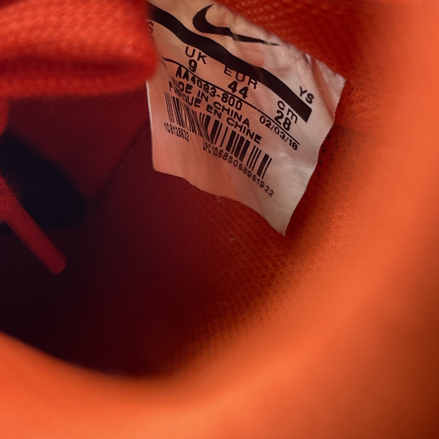 Size 10 - Nike Air Force 1 '07 Low Team Orange (AA4083-800)