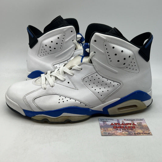 Size 11 - Air Jordan 6 Retro 2014 Sport Blue White Black Blue Leather 384664-107