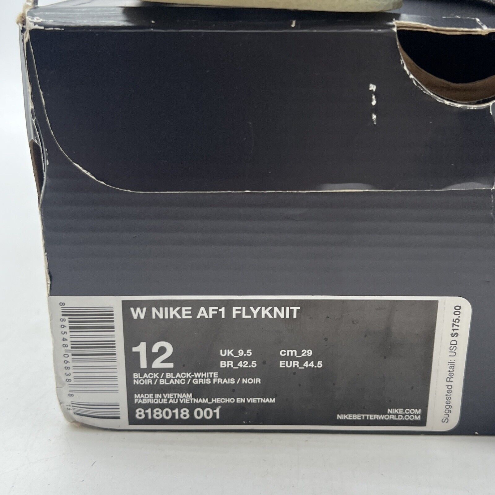 Size 12 - Nike Air Force 1 Flyknit Oreo W (818081-001)