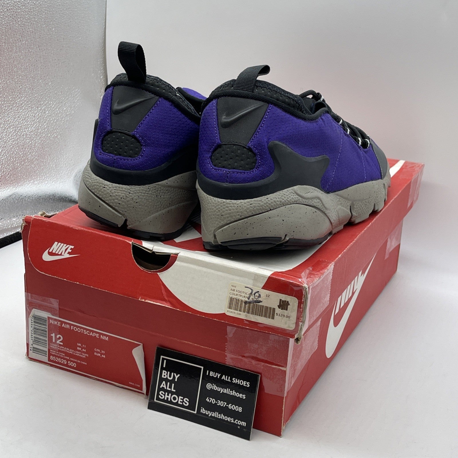 Size 12 - Nike Air Footscape NM Court Purple Black Grey Suede (852629-500)
