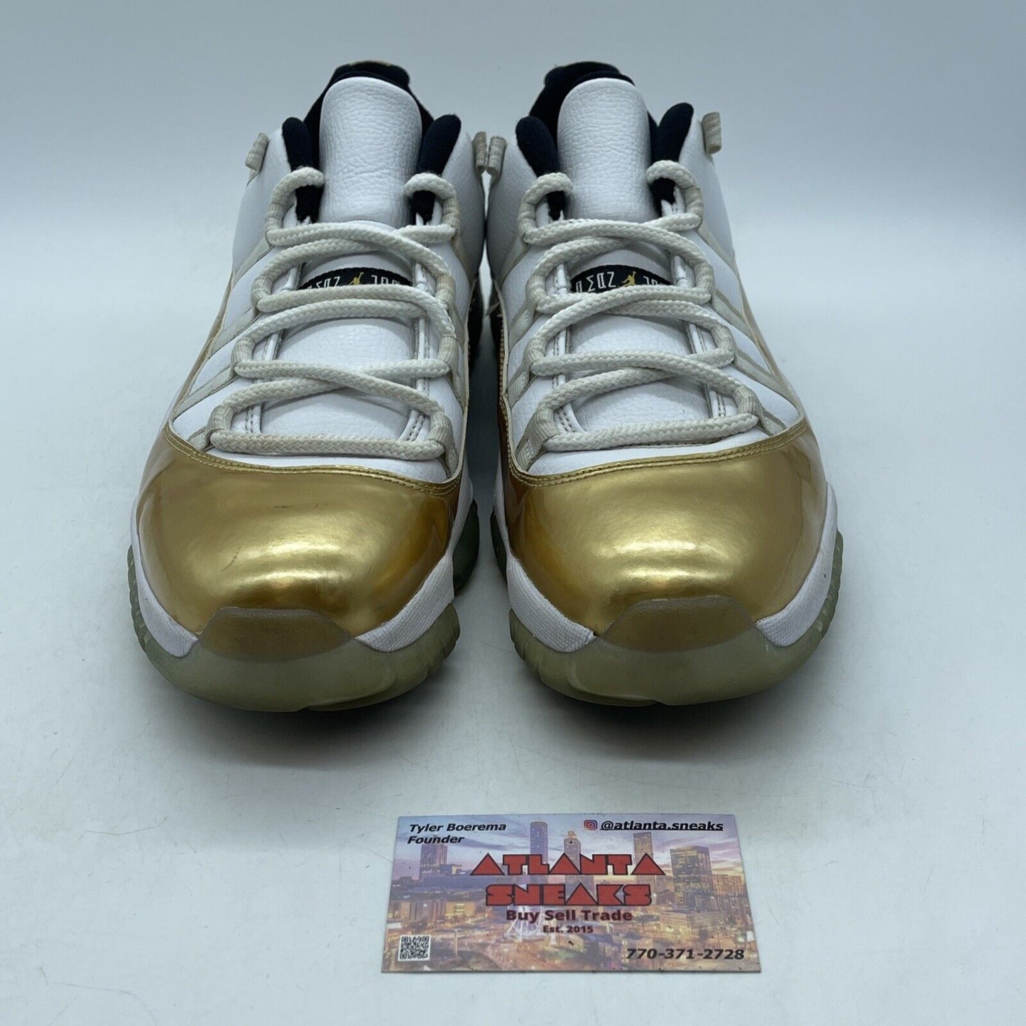 Size 10 - Air Jordan 11 Retro Low Closing Ceremony Gold White Leather 528895-103