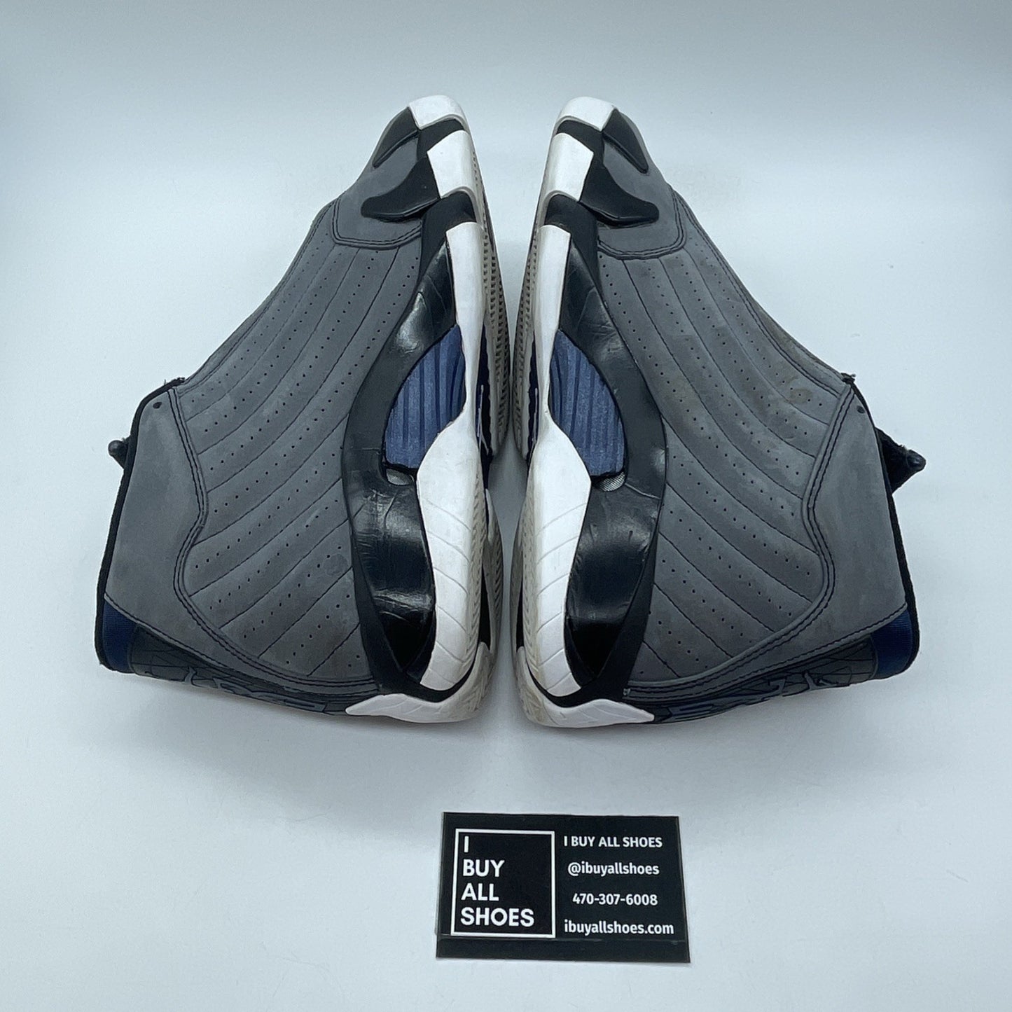 Size 9 - Air Jordan 14 Retro Graphite Navy Grey Black Suede (311832-011)