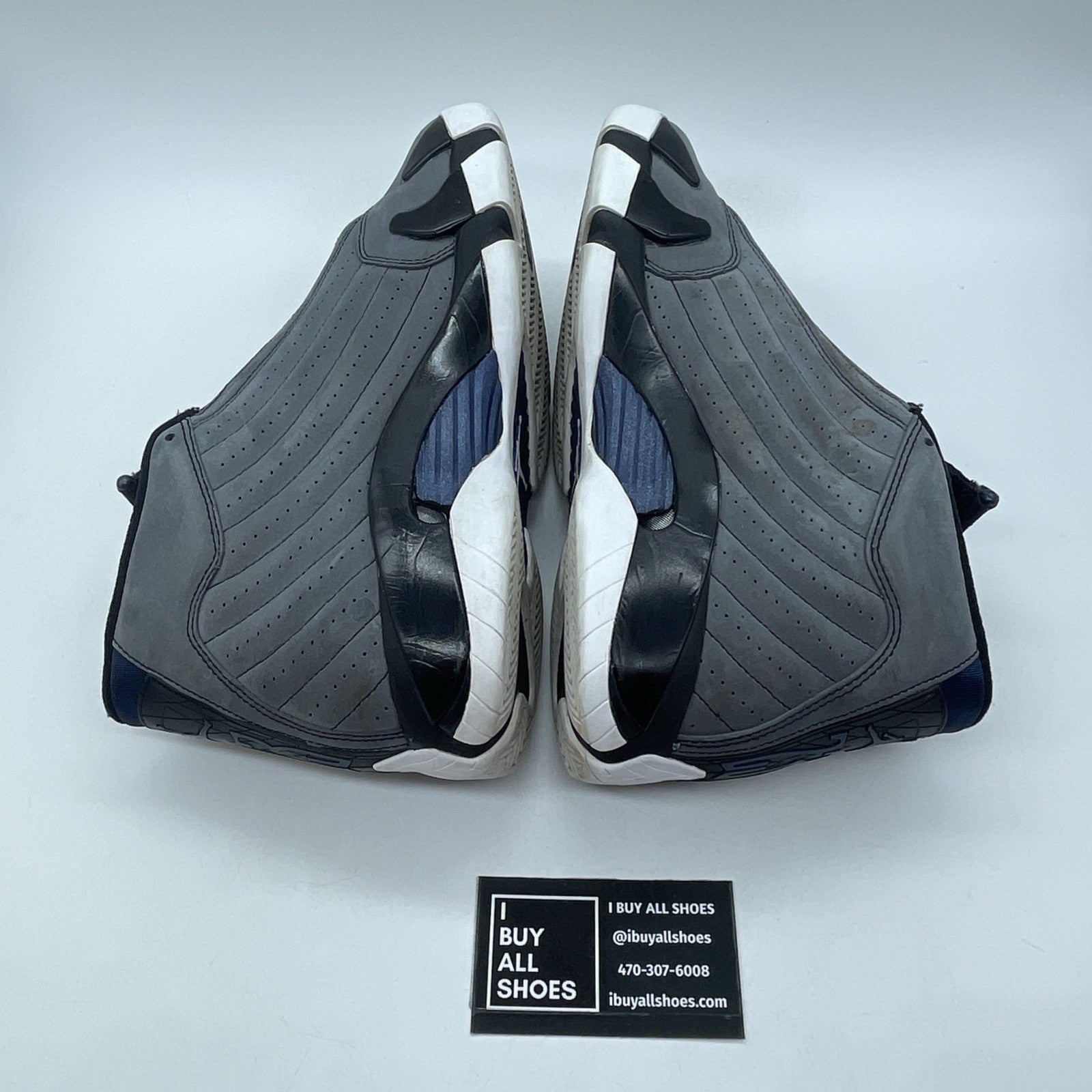 Size 9 - Air Jordan 14 Retro Graphite Navy Grey Black Suede (311832-011)