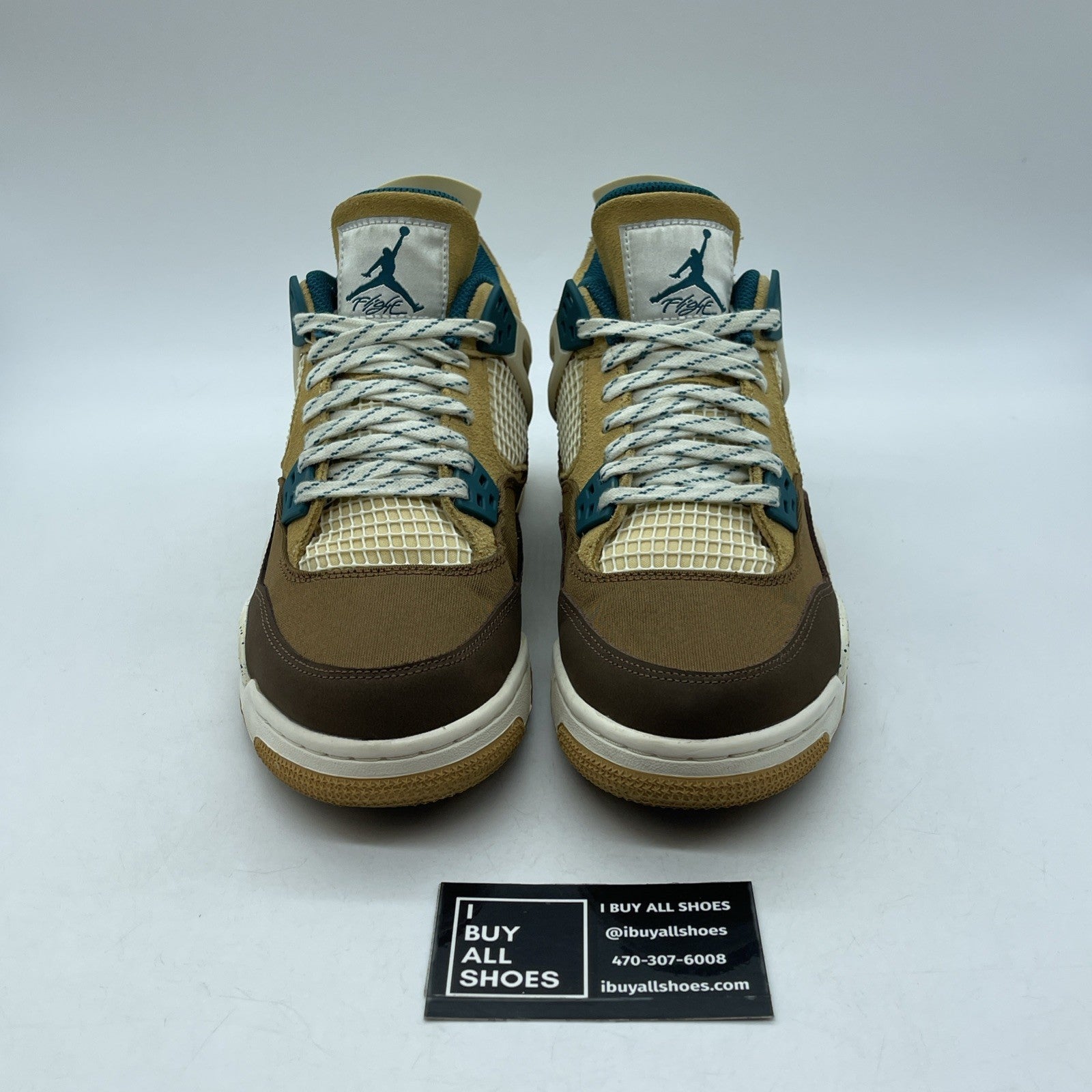 Size 7Y (GS) - Jordan 4 Retro Low Cacao Wow 2023 Brown Blue Suede (FB2214-200)