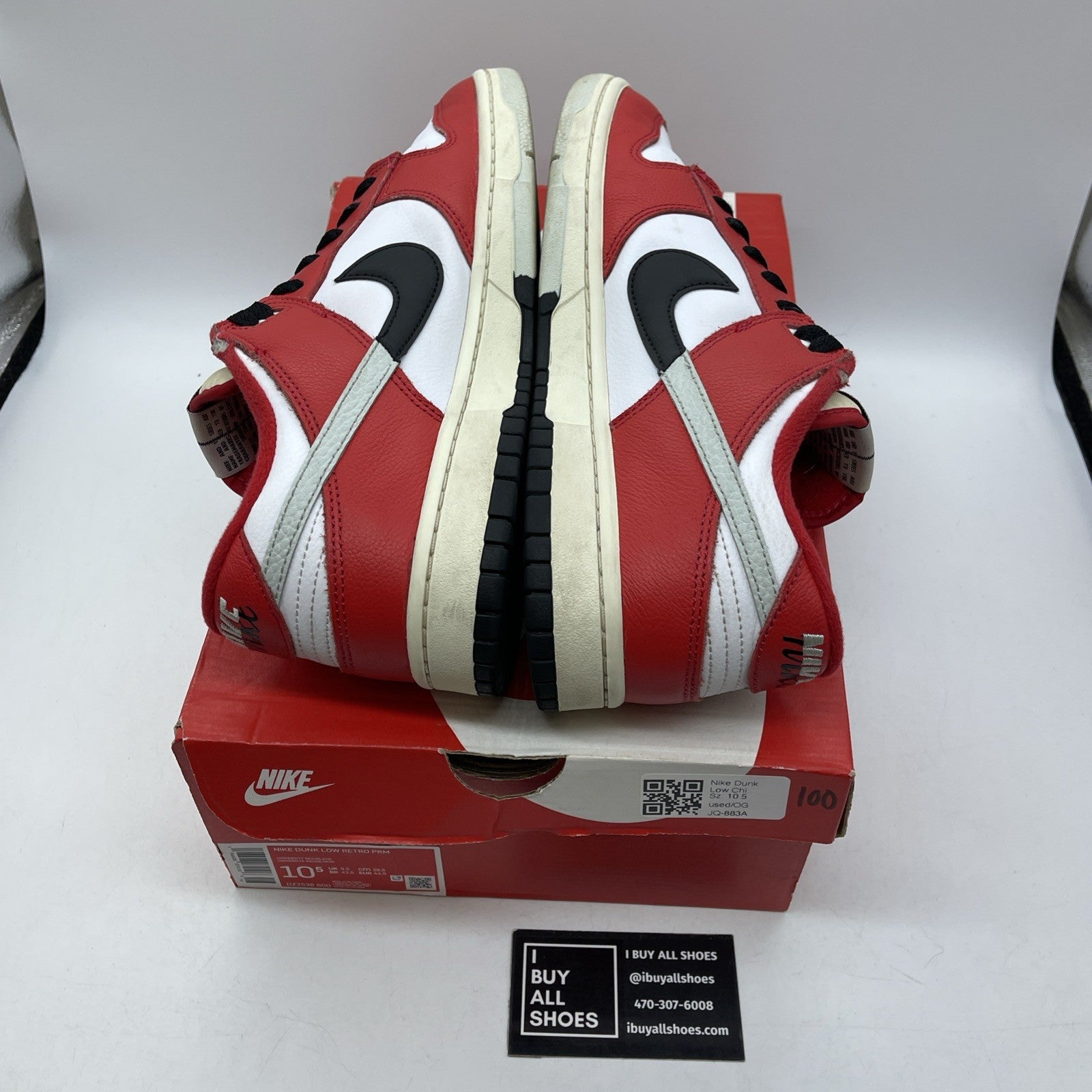 Size 10.5 - Nike Dunk Low Split - Chicago Red Black Leather (DZ2536-600)