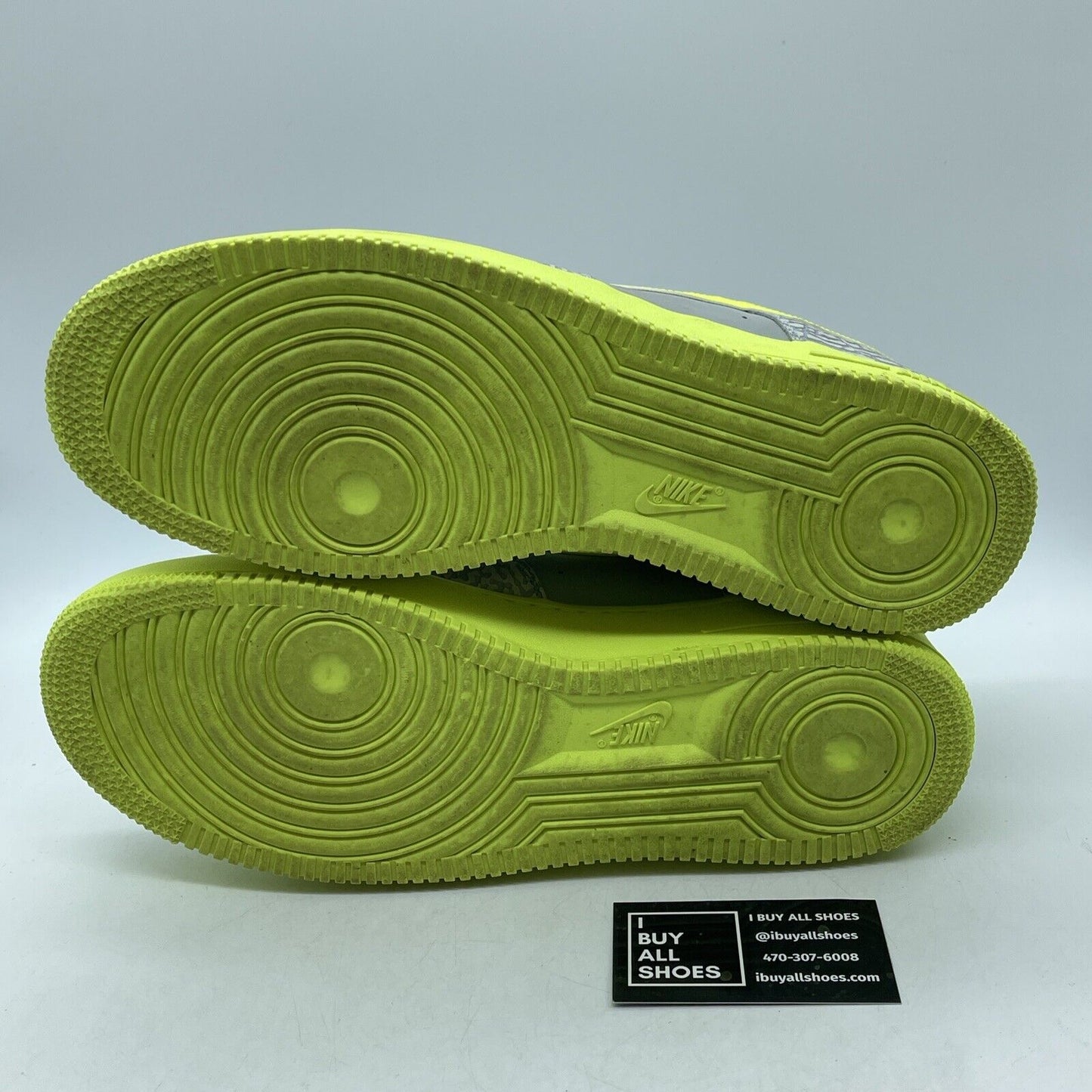 Size 13 - Nike Air Force 1 Low Elephant Volt Neon Green Grey Suede (488298-041)