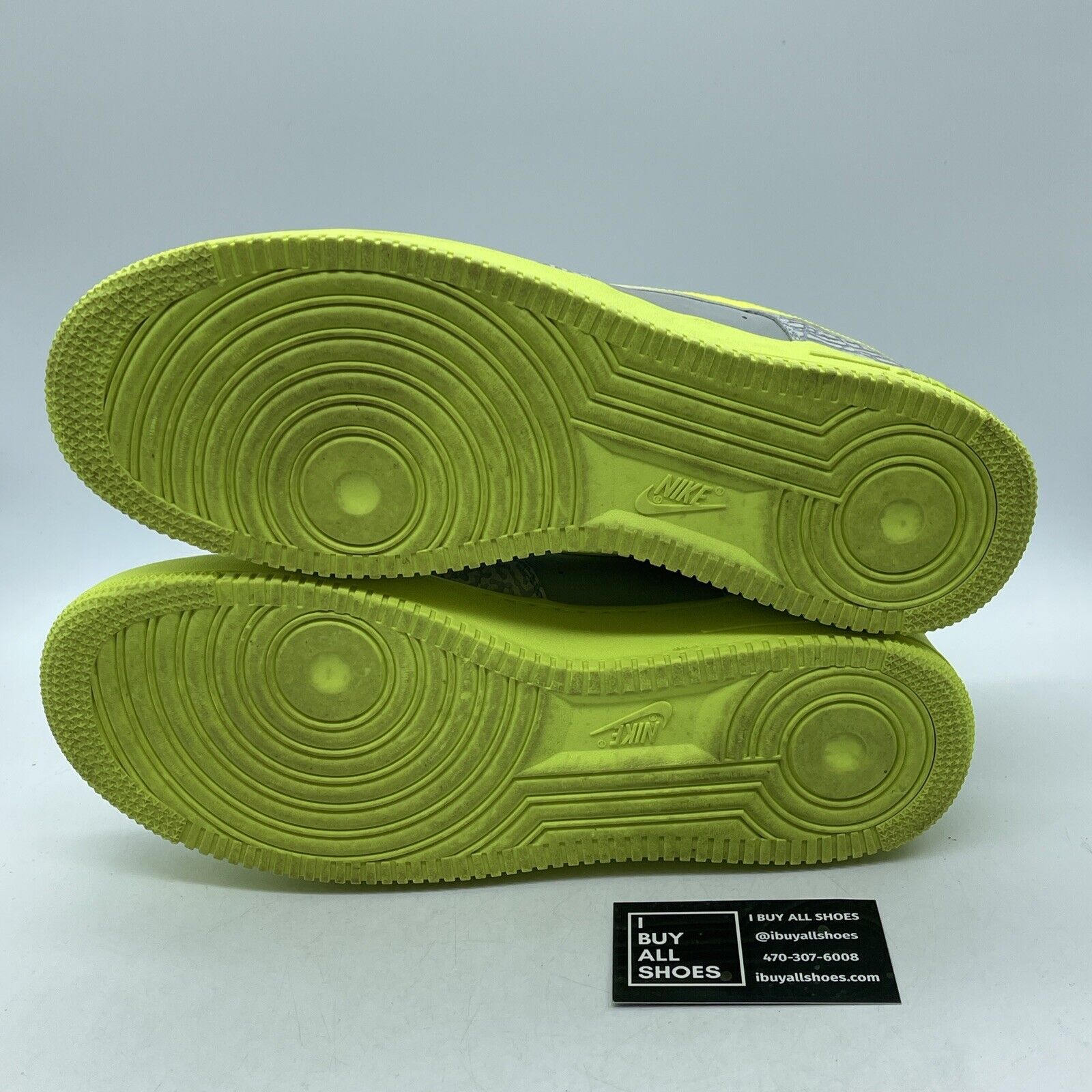 Size 13 - Nike Air Force 1 Low Elephant Volt Neon Green Grey Suede (488298-041)