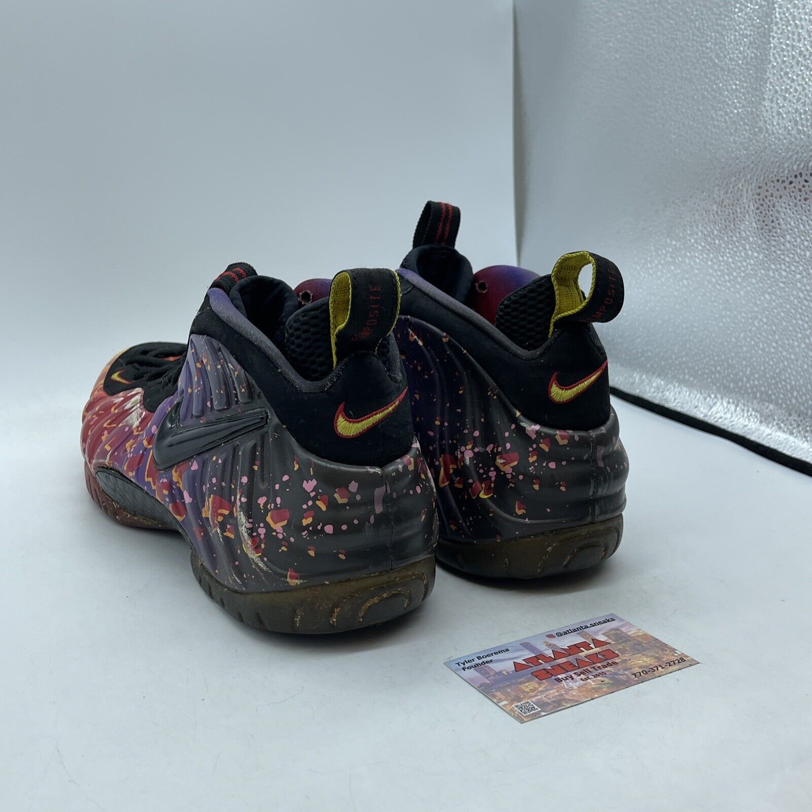 Size 10.5 - Nike Air Foamposite Pro Prm Area 72 Yellow Purple Red (616750-600)