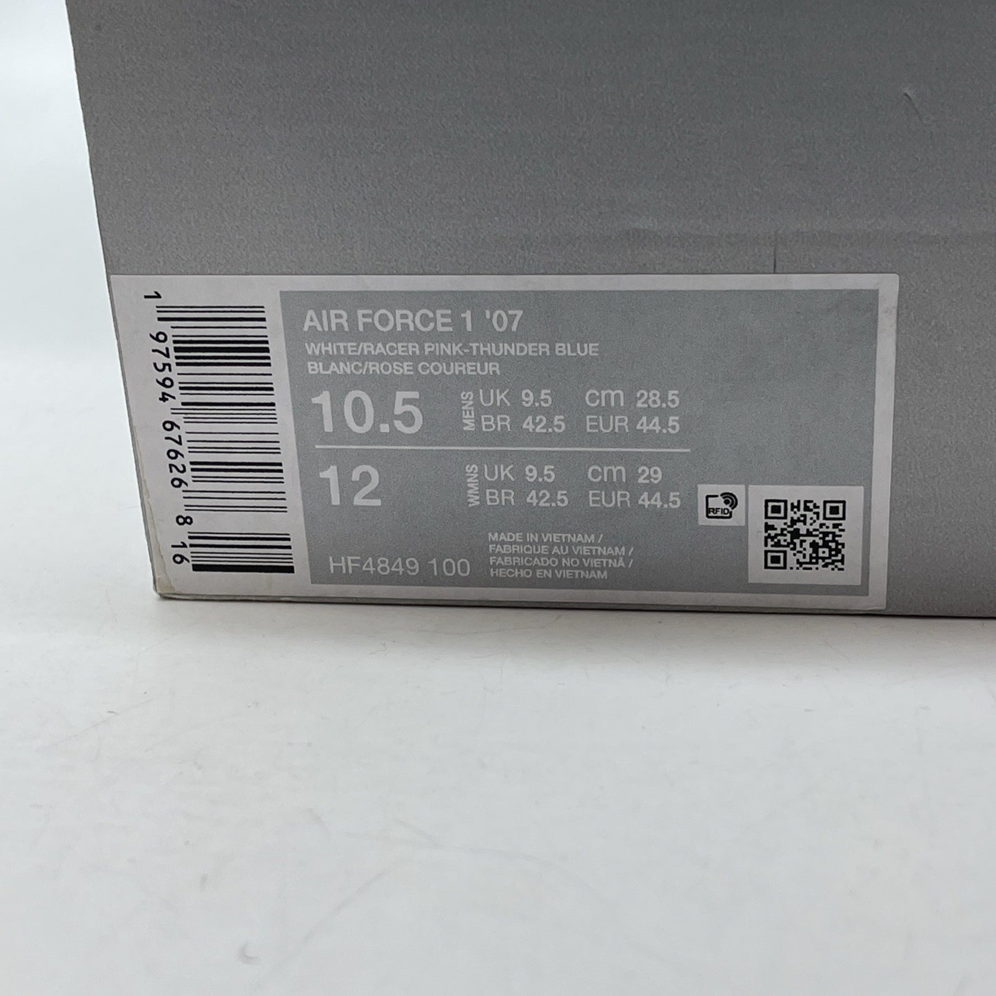 Size 10.5 - Nike Air Force 1 '07 White University Blue White (DV0788-101)