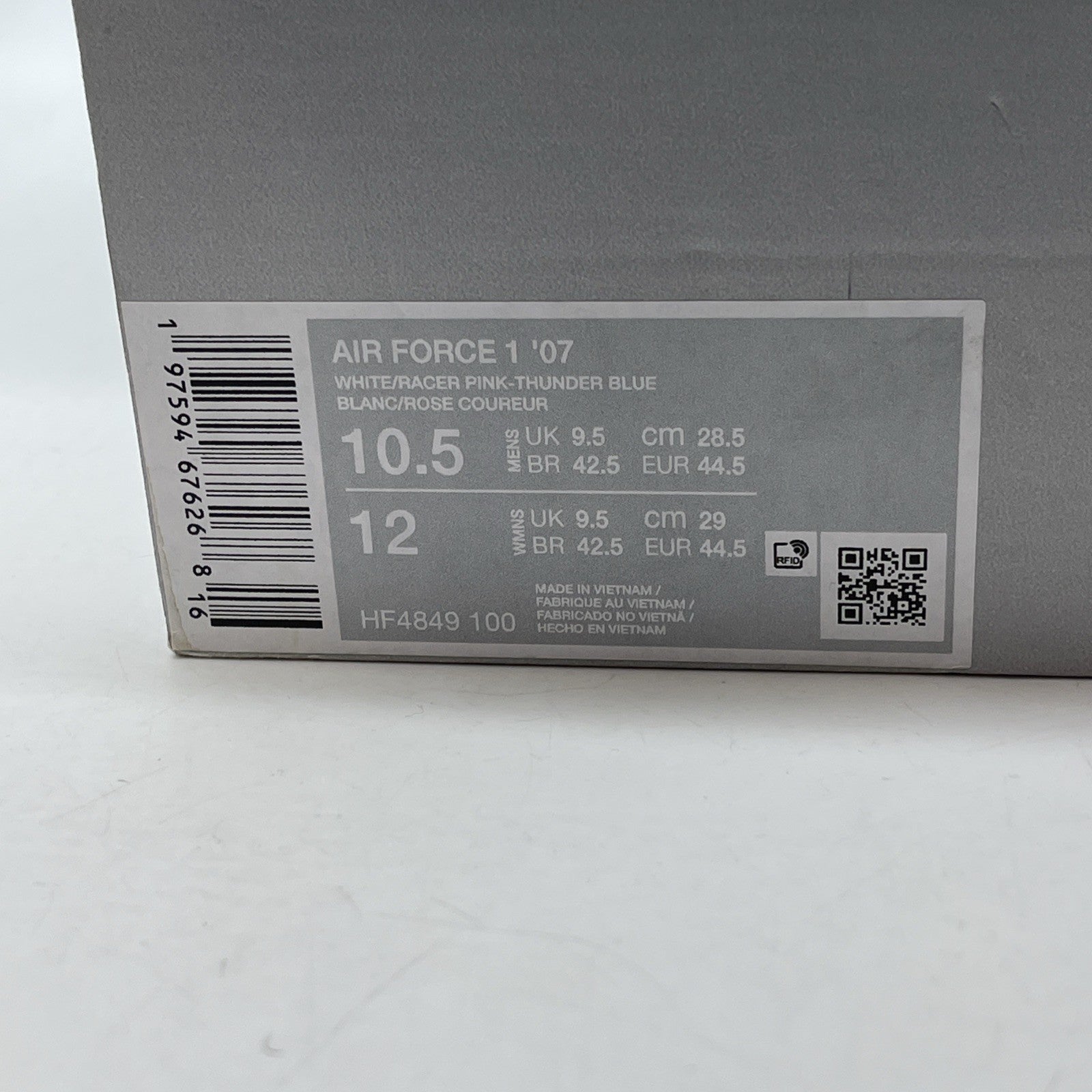Size 10.5 - Nike Air Force 1 '07 White University Blue White (DV0788-101)