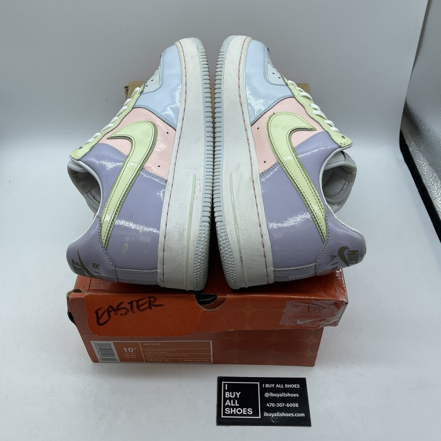 Size 10.5 - Nike Air Force 1 Easter Pink Purple White Leather (307334-531)