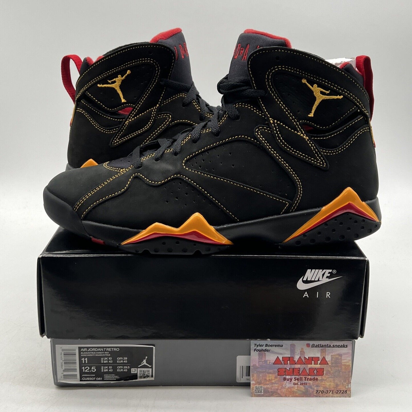 Size 11 - Jordan 7 Retro Citrus Red Yellow Suede Black (CU9307-081)