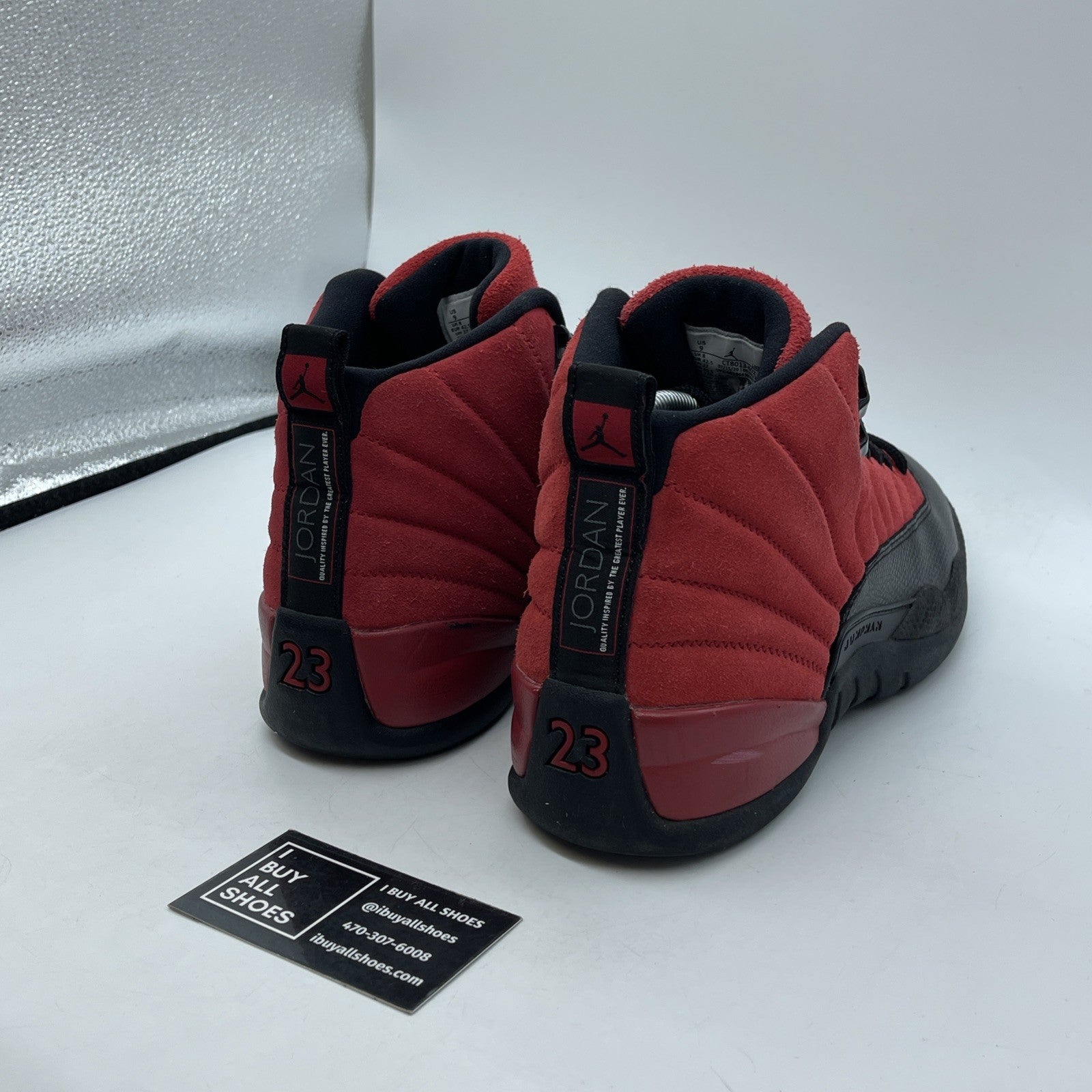 Size 9 - Jordan 12 Retro Reverse Flu Game 2020 Red Black Suede (CT8013-602)