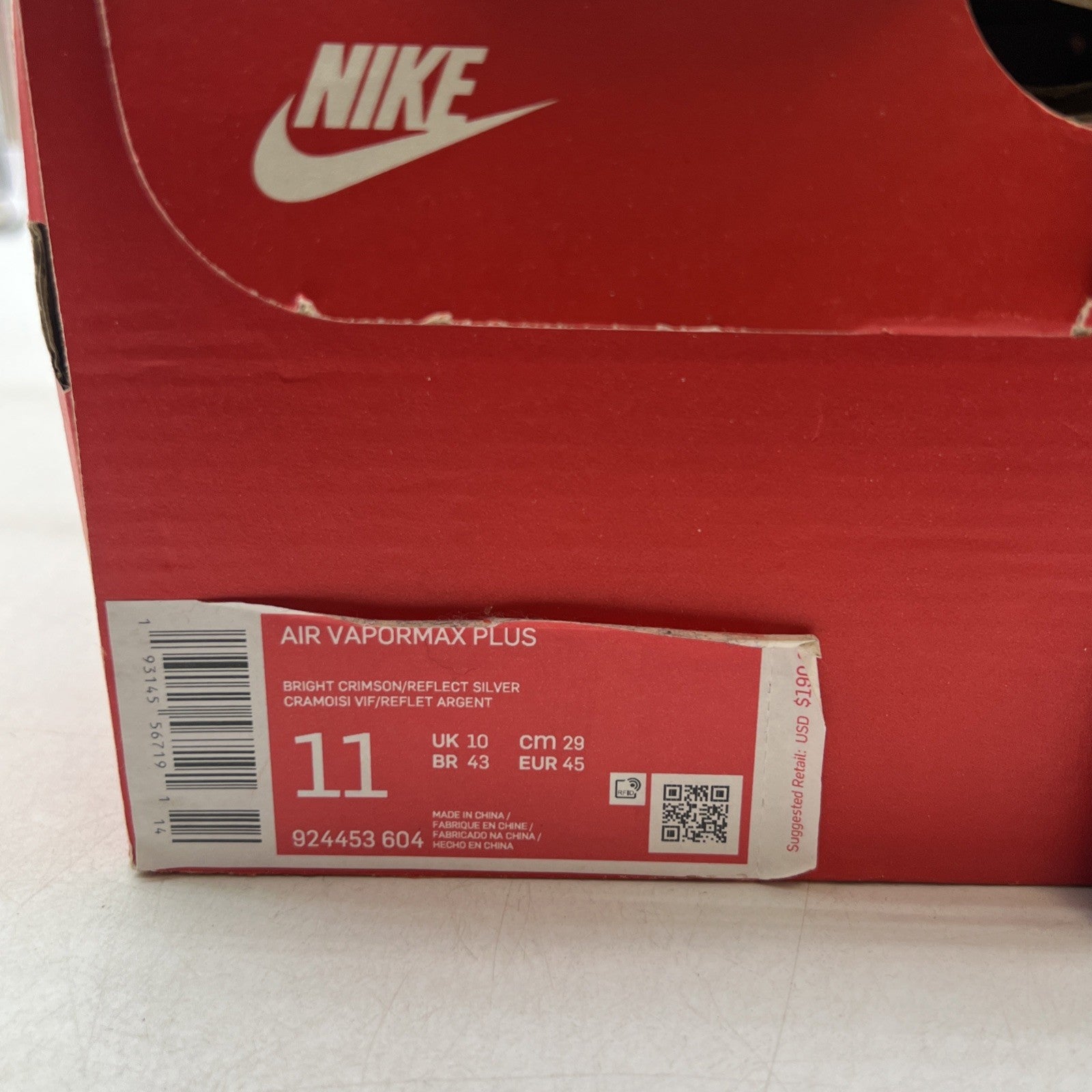 Size 11 - Nike Air VaporMax Plus Grid Sunset (924453-604)