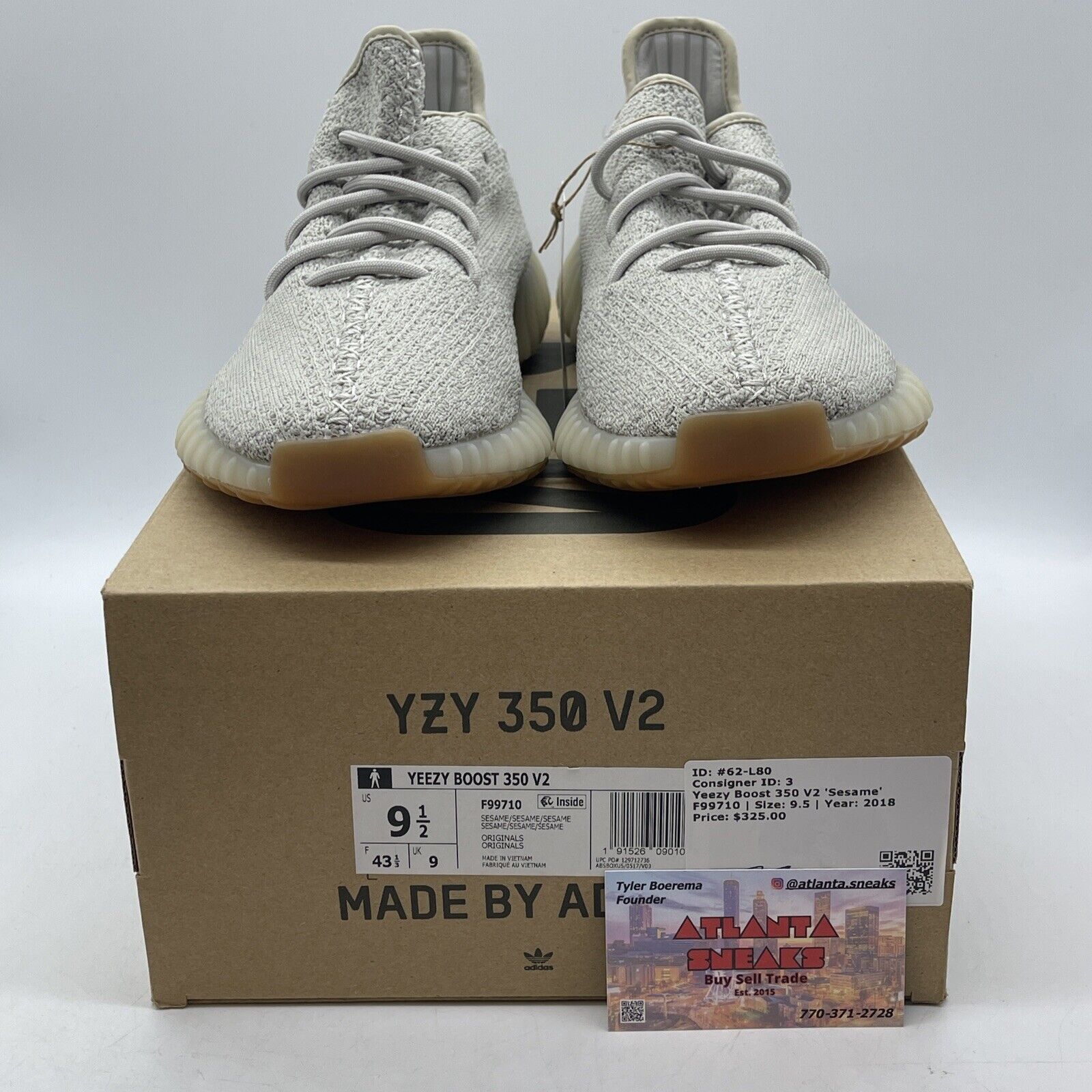 Size 9.5 - adidas Yeezy Boost 350 V2 Low Sesame (F99710)